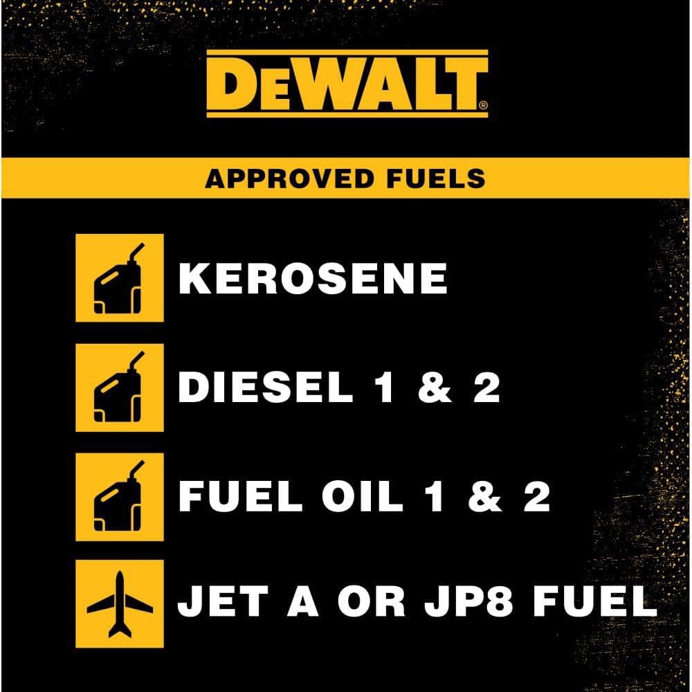 DEWALT F340670 50,000 BTU Kerosene Construction Heater - Portable Forced Air Heater for Job Sites, Garages, Workshops & Outdoor Work in Cold Weather