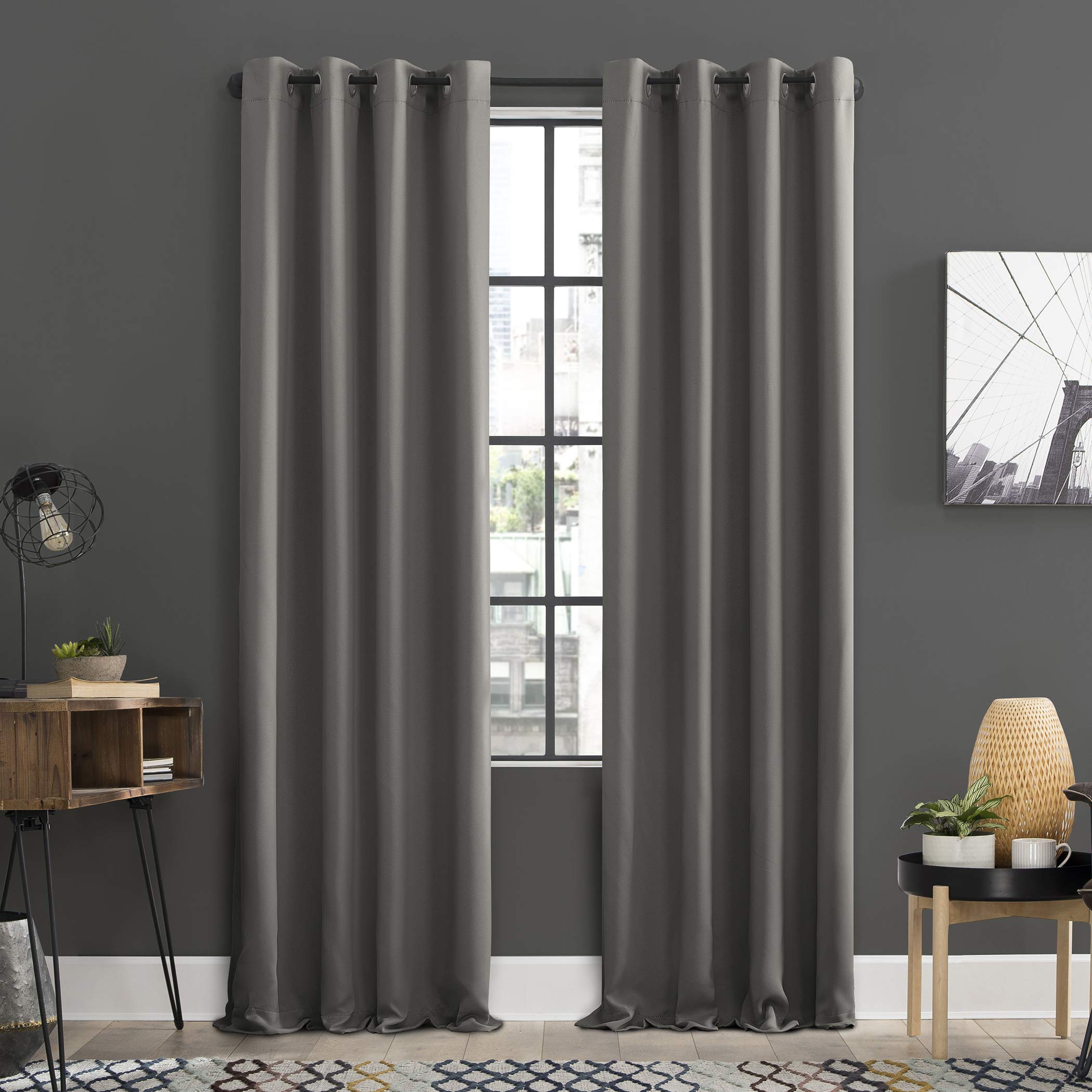 Sun Zero Soho 2-Pack Blackout Energy Efficient Grommet Curtain Panels, 54