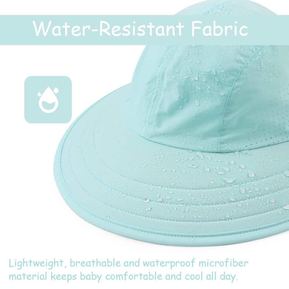 Zsedrut Toddler Summer Hat with Neck Flap - Waterproof Kids Swim Hat for Boys & Girls - UPF 50+ UV Protection Sun Hat for Beach, Pool & Outdoor Activities