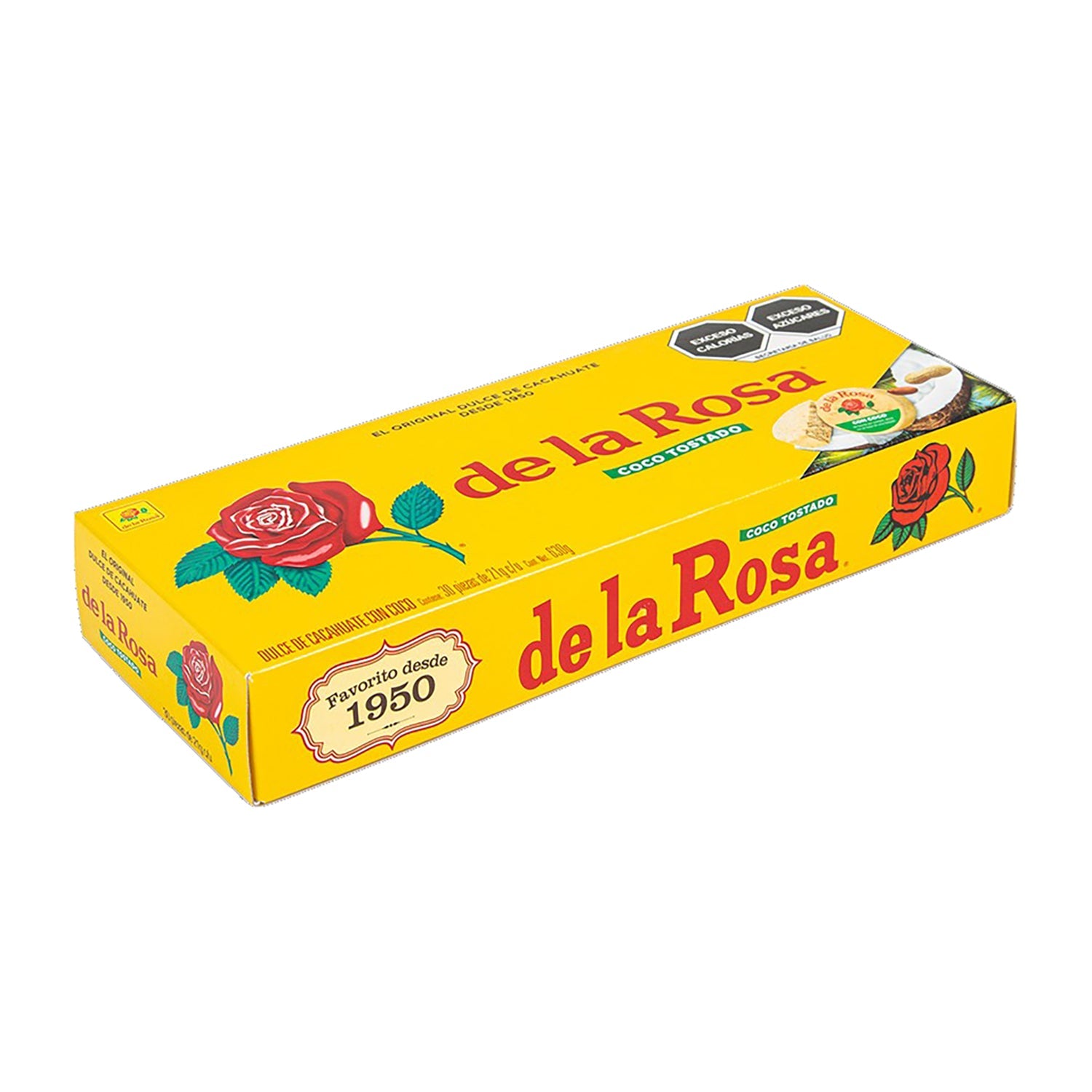 De La Rosa Mazapan de Coco Coconut Candy | 30 Count Box | Mexican Sweet Treat for Parties, Gifts & Snacking