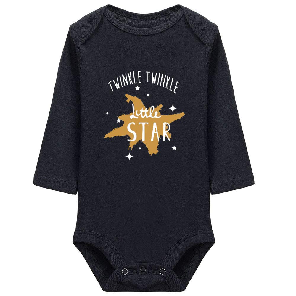 Twinkle Twinkle Little Star Baby Bodysuit - Long Sleeve Folk Style Infant Outfit for Birth Announcement & Photo Shoots | Perfect for Newborn Photoshoots, Gender Reveals & Special Occasions
