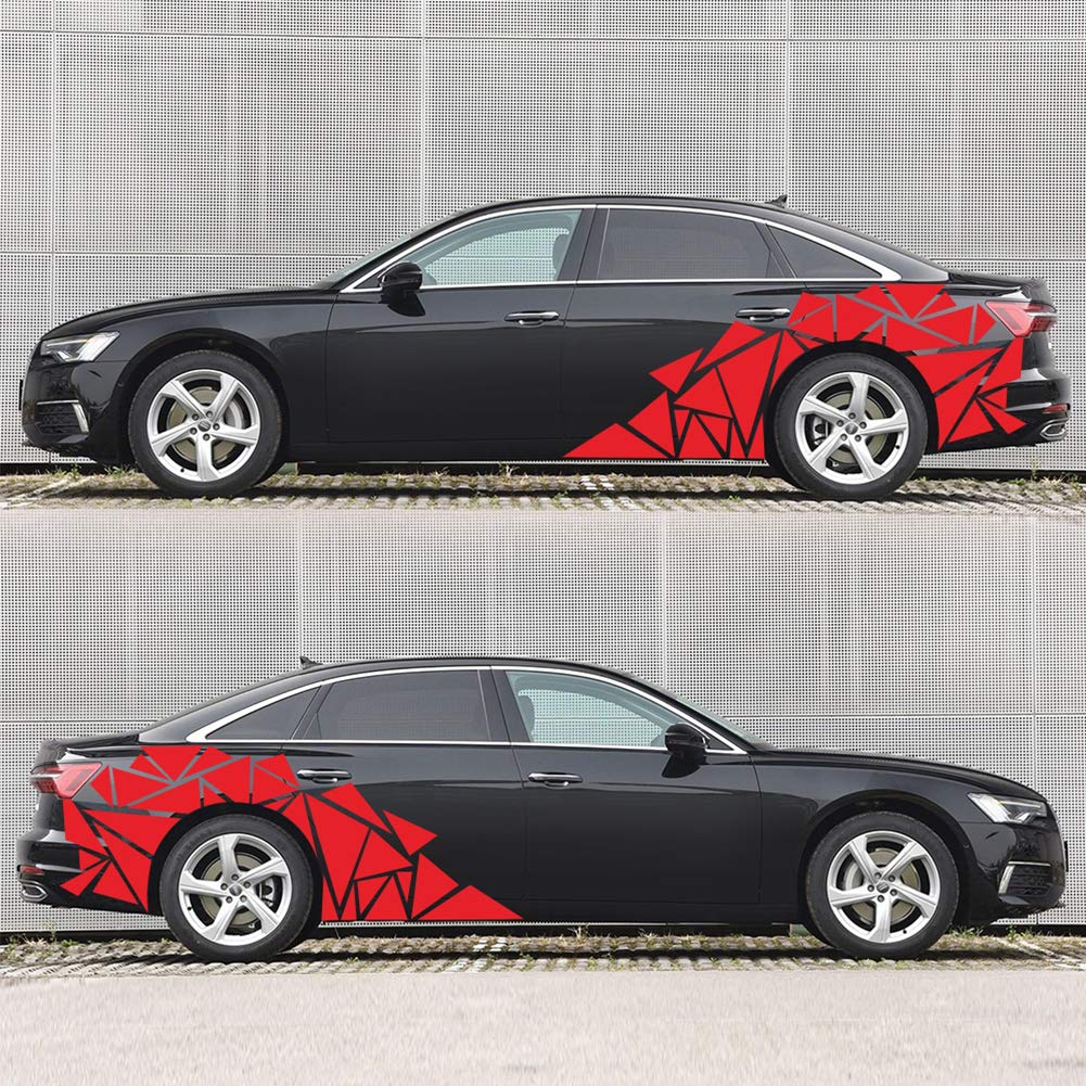 Unique Triangle Car Decals - 2MX60CM Vinyl Stripes for Sports & Racing - Fast Delivery 1-2 Days - Perfect for Car Body Decoration