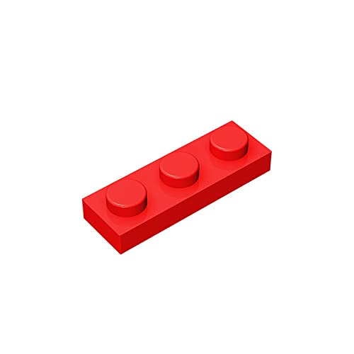 Gobricks GDS-503 1x3 Plate - 40 PCS Red Building Bricks Compatible with Lego 3623 & Major Brick Brands - Perfect for DIY Projects, MOC Creations & Technical Building Blocks Sets