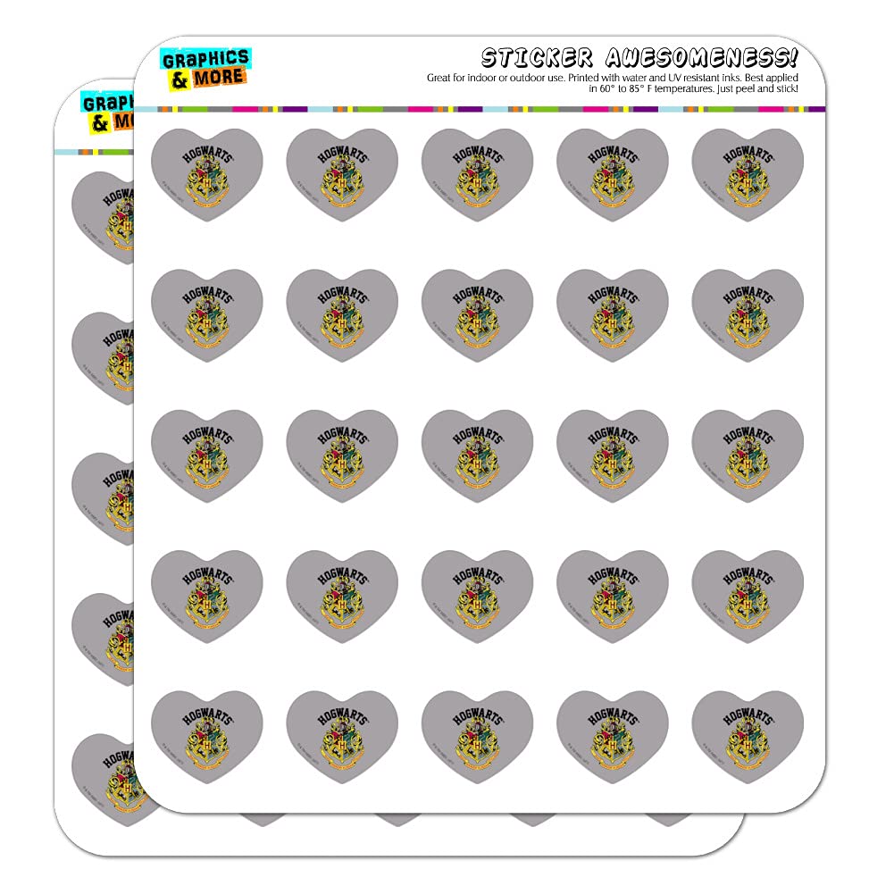 Harry Potter Hogwarts Crest Heart-Shaped Planner Stickers - Perfect for Scrapbooking, Bullet Journals, and DIY Crafts - Great for Fans and Collectors