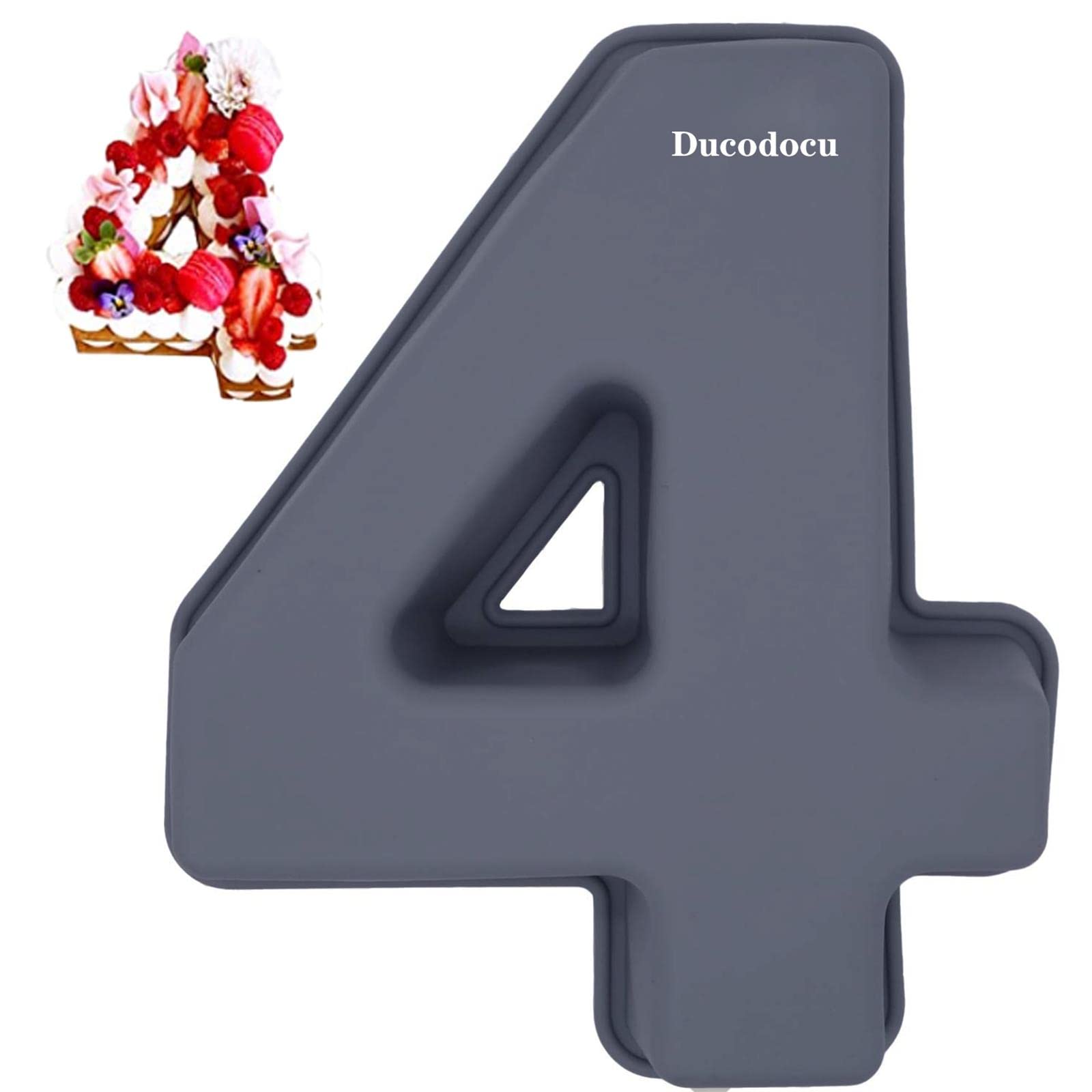 Large Silicone Cake Pan - 3D Number 4 Cake Mold for DIY Baking | Non-Stick, Reusable Cake Tin for Birthday, Wedding & Anniversary Parties | Perfect for Cupcakes, Fondant Cakes & Special Occasion Desserts