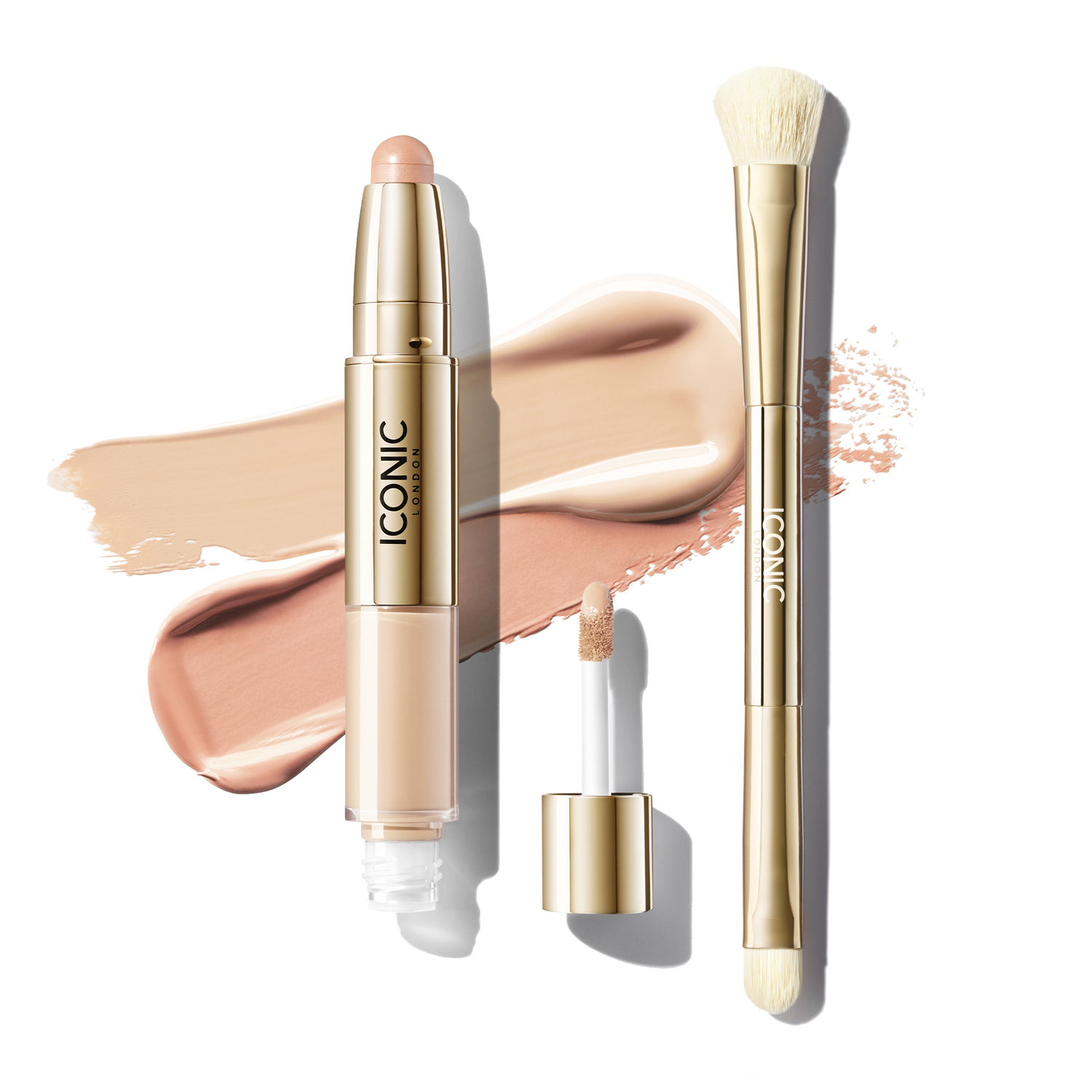 Radiant Concealer & Brightening Duo with Brush - Full Coverage Makeup for Dark Circles & Blemishes - Perfect for Everyday Wear & Special Occasions