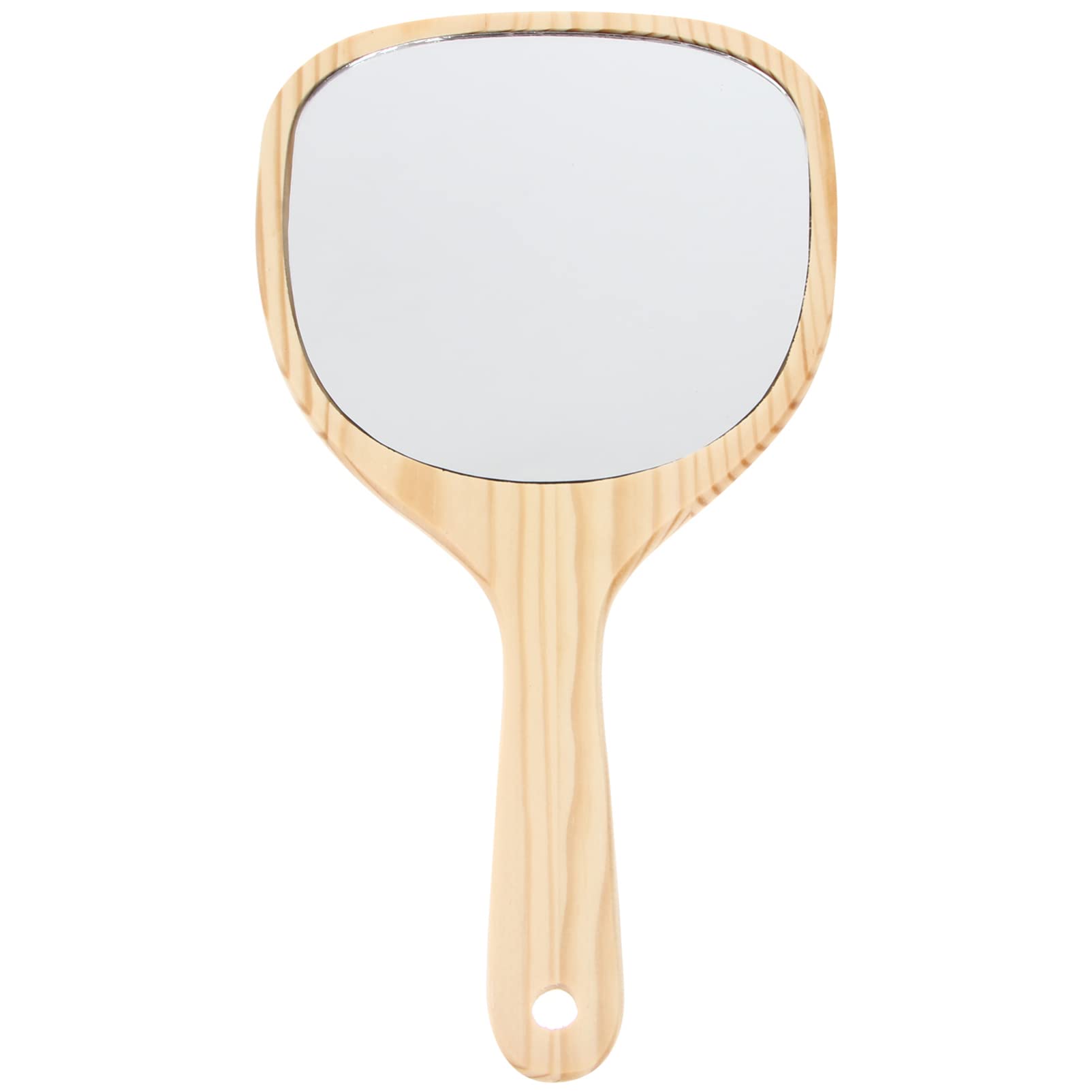 FRCOLOR Wooden Handheld Mirror - Portable Travel Makeup Mirror with Handle for Home, Salon & On-the-Go Touch Ups | Compact Vanity Mirror for Makeup Application, Hair Styling & Personal Grooming