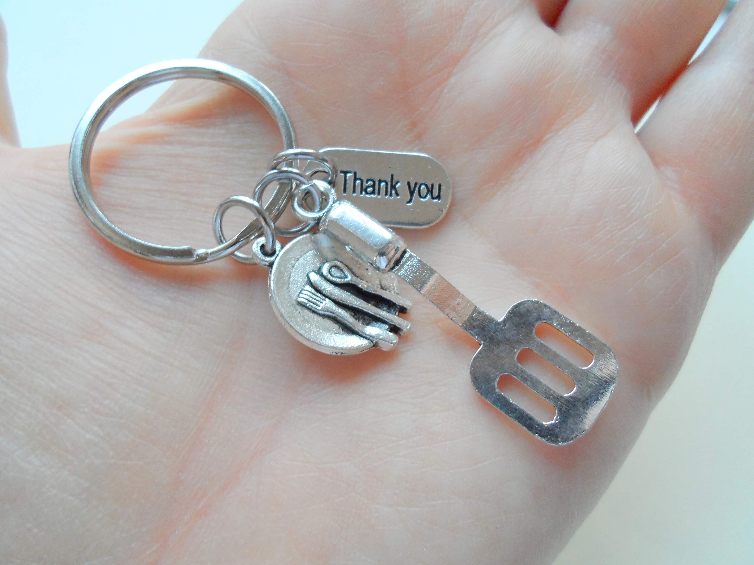 Stainless Steel School Lunch Server Spatula with Silicone Handle - Teacher Appreciation Gift, Cafeteria Worker Thank You Keychain - Perfect for School Cafeterias, Teacher Gifts & Staff Recognition