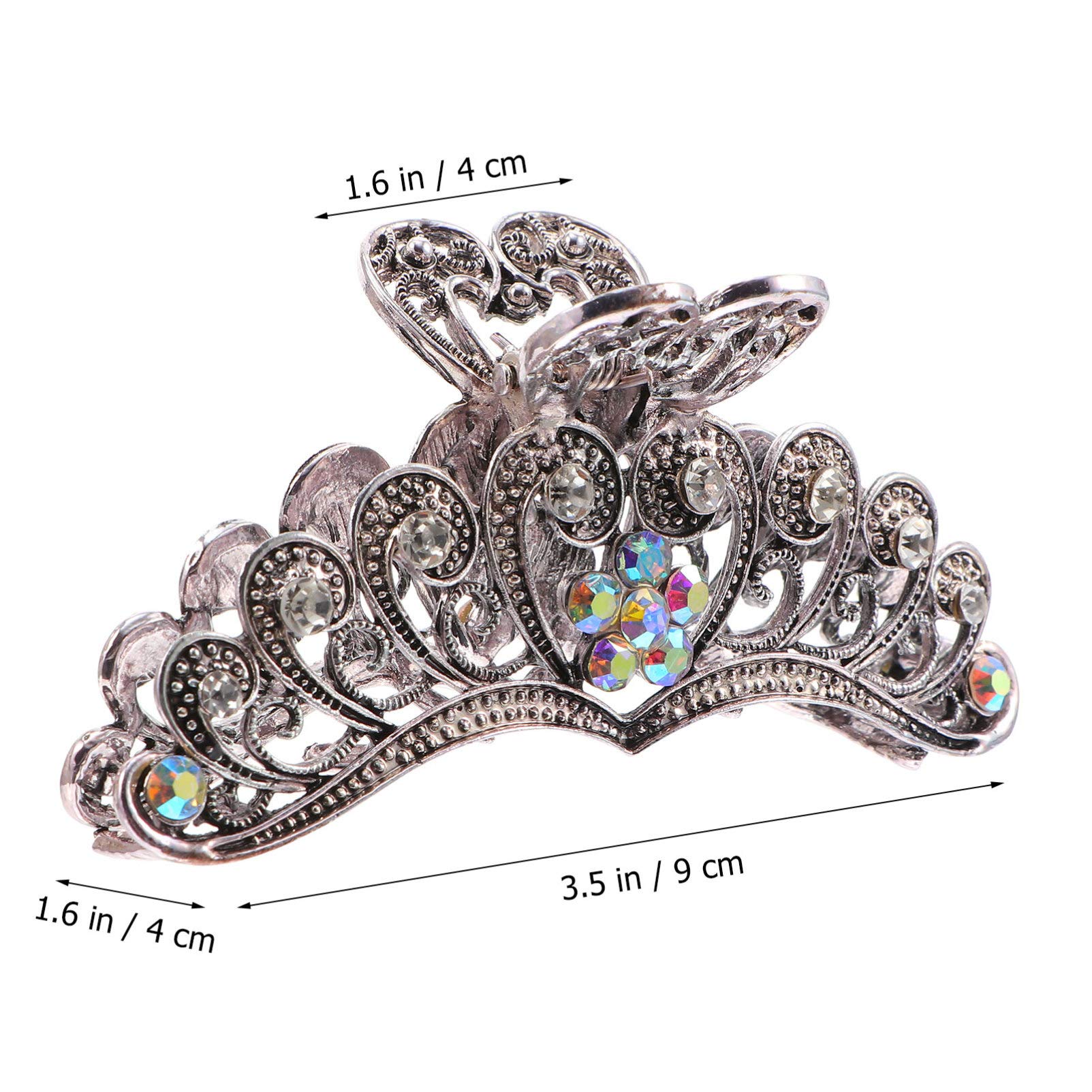 3pcs Rhinestone Hair Claw Clips for Women - Metal French Hair Grip Clips for Thick Hair - Elegant Jaw Headgear with Alloy Rhinestones - Perfect for Parties, Weddings, and Everyday Styling
