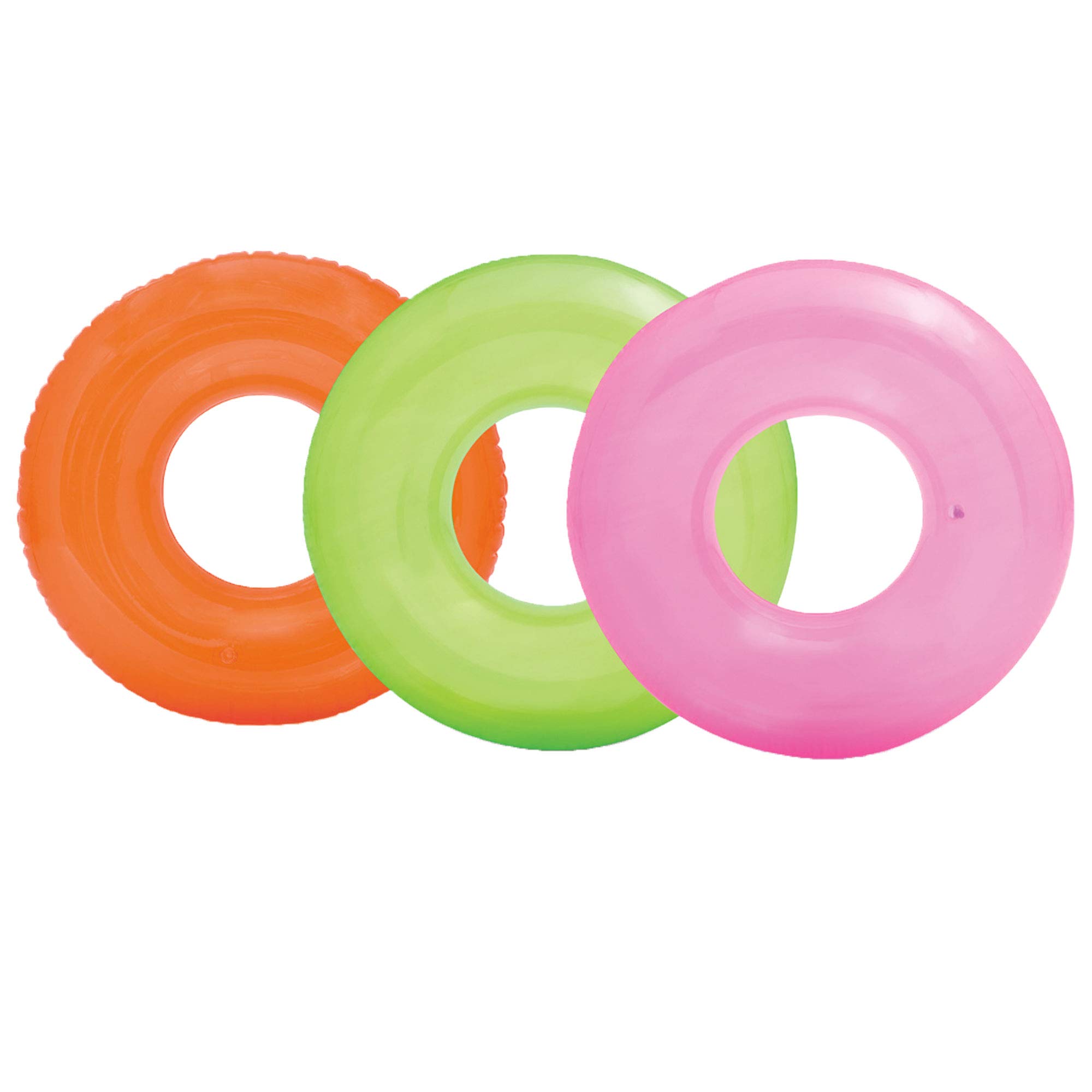 Intex 48-Pack Colorful Transparent Inflatable Swimming Pool Tubes - Beach Float Rafts for Kids & Adults - Perfect for Pool Parties, Summer Fun, and Water Games