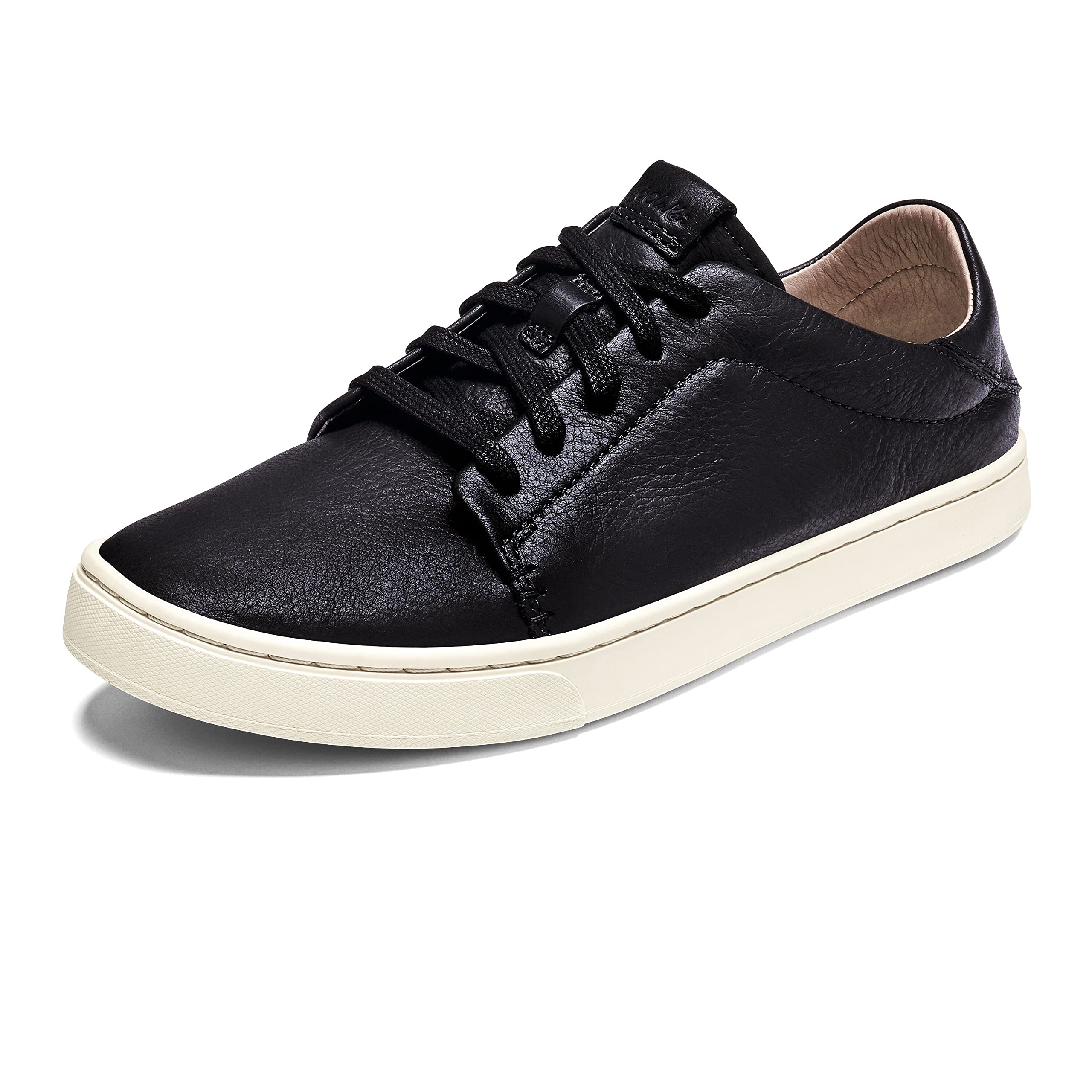 OluKai Pehuea Li'ili Women's Leather Sneakers - Casual Everyday Shoes with Drop-In Heel, Non-Marking Rubber Outsole for All-Day Comfort | Perfect for Walking, Travel & Daily Wear
