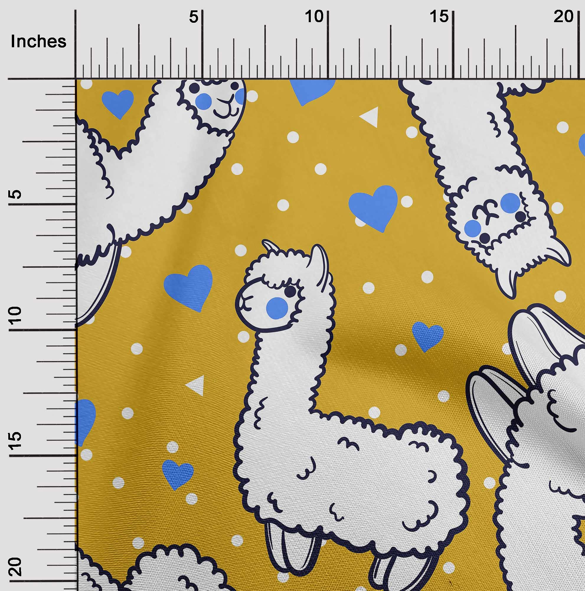 Premium 100% Cotton Jersey Yellow Sheep Print Fabric - 58 Inch Wide for Sewing, Nursery Decor, DIY Crafts & Quilting | Perfect for Baby Blankets, Curtains & Home Decor Projects