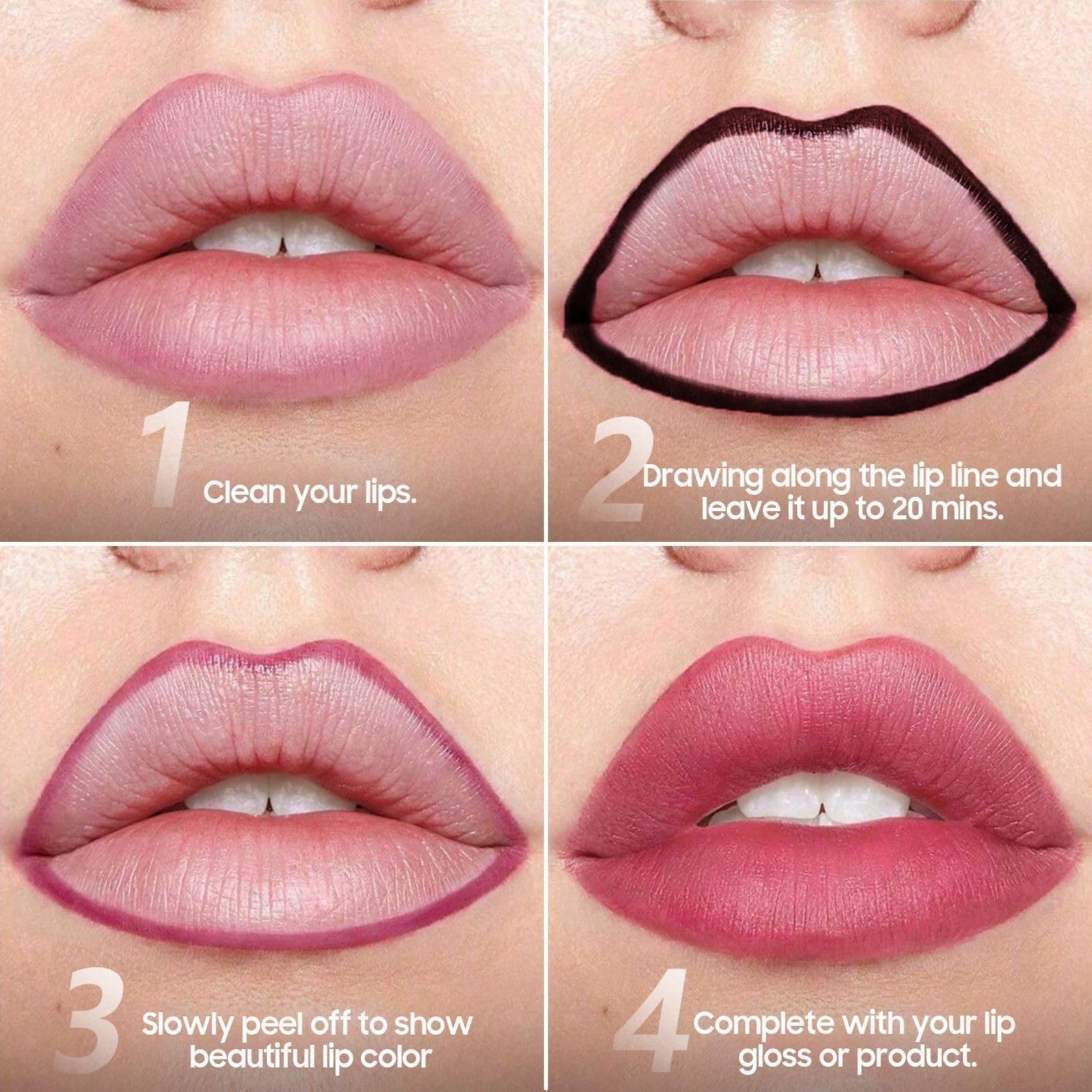 Long-Lasting Matte Lip Liner & Peel Off Lip Stain - Waterproof Nourishing Lip Tint Tattoo for Vibrant Lip Color, Moisturizing & Smudge-Proof (Nude) | Perfect for Parties, Date Nights & Everyday Wear