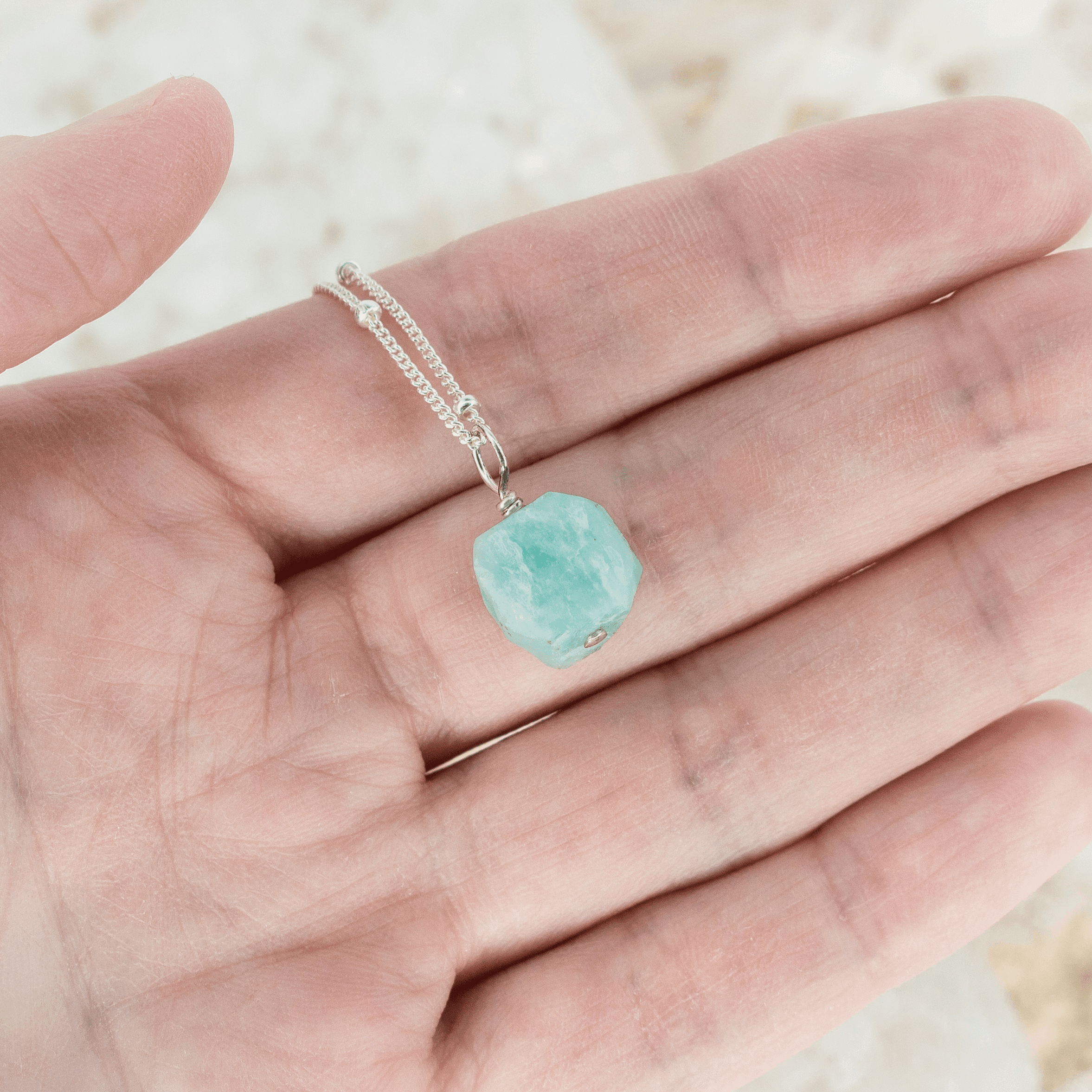 Natural Amazonite Gemstone Pendant Necklace - Healing Crystal Choker for Women | Perfect for Yoga, Meditation & Spiritual Jewelry Gifts