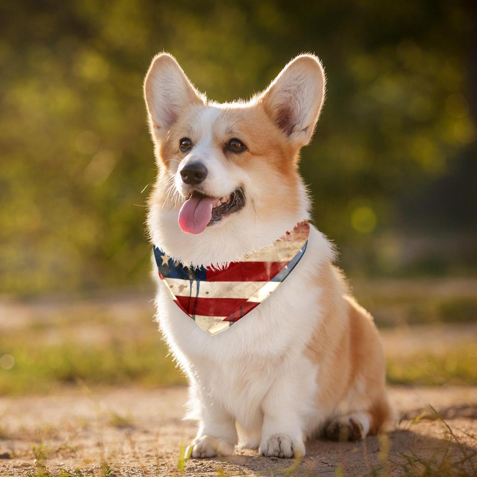 4th of July Dog Bandanas - 2-Piece Patriotic Pet Bandana Set for Independence Day, Dog Scarf & Pet Accessories for Dog Lovers | Perfect for Festive Celebrations, Pet Parades & Holiday Photo Shoots