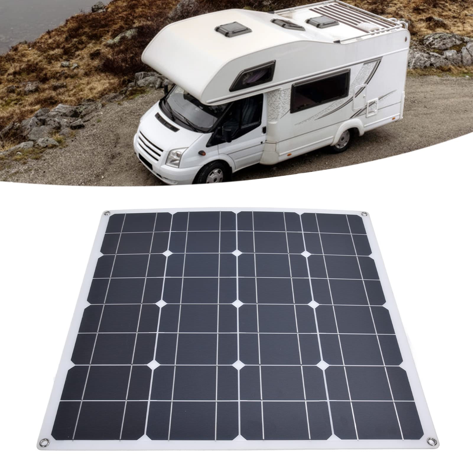 FTVOGUE 60W 5V Dual Output Portable Flexible Monocrystalline Solar Panel Charger - Waterproof Solar Charger for Phones, Tablets, Camping Lights | Perfect for Outdoor Camping, Hiking, RV Trips & Emergency Power Supply