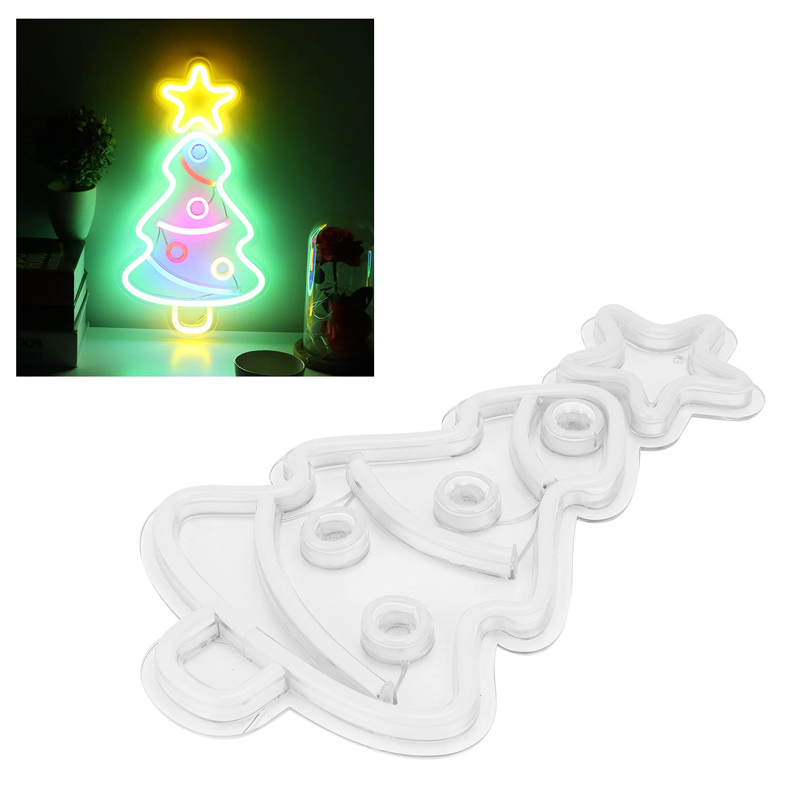 USB Powered LED Neon Sign - Christmas Tree Neon Light for Wall Decor, Kids Room, Bar, Wedding & Birthday Party | Novelty Lighting for Home, Leisure & Proposals | Energy Efficient LED Signboard Lights