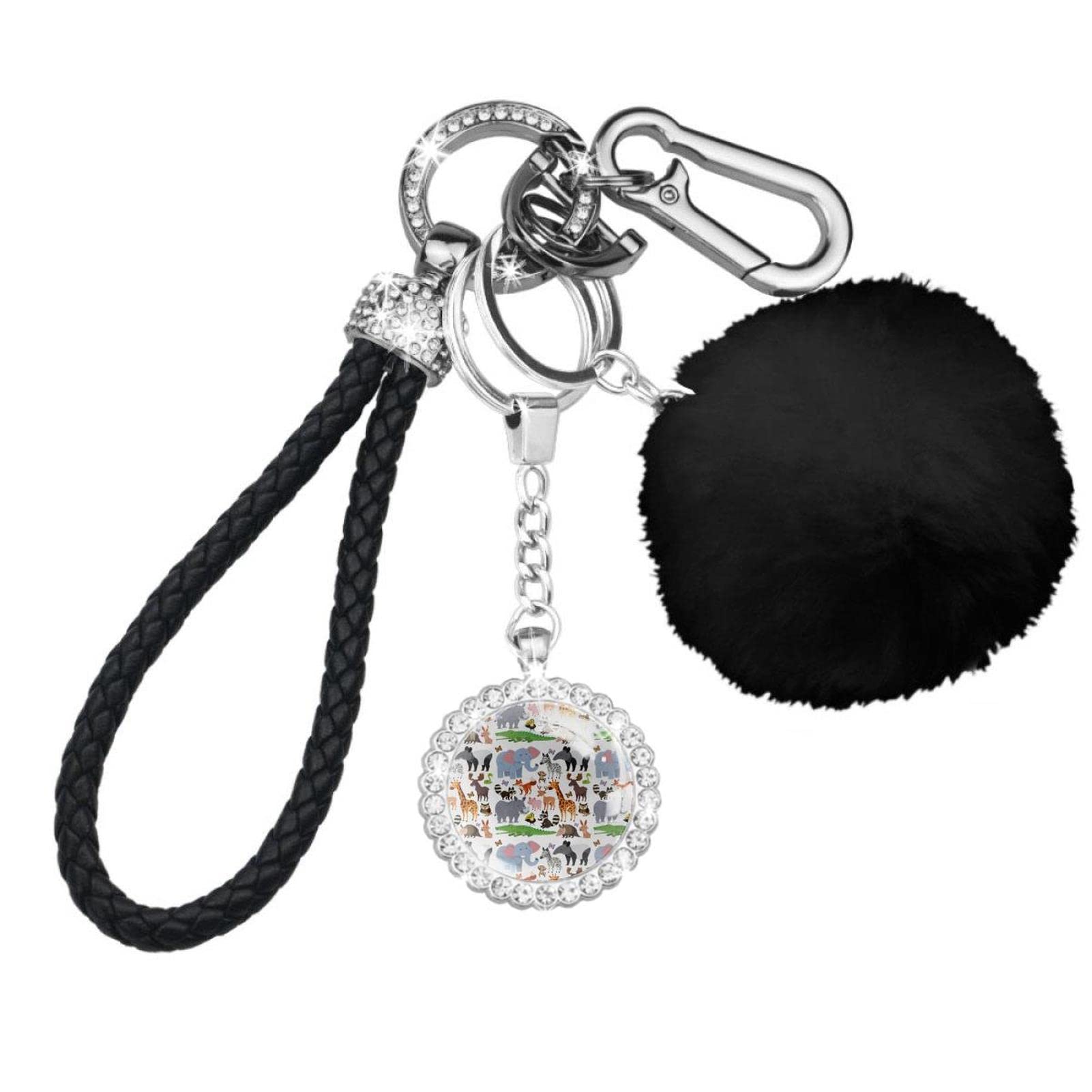 Coconut Tree & Seagull Keychain Set for Women - Wristlet Keychain, Car Keychain with Pom Pom Accessories | Perfect for Beach Lovers, Summer Outfits & Gift Giving