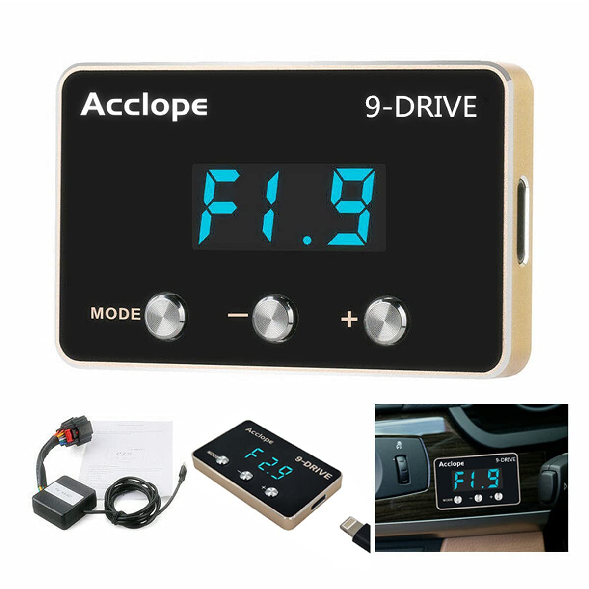 9 Drive Modes Smart Electronic Throttle Controller for Dodge Jeep Chrysler - Racing Accelerator with Blue LED Display (301) - Improve Throttle Response for Off-Roading & Performance Driving