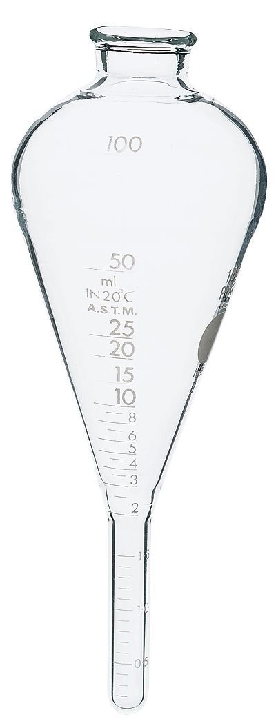 Pyrex 8200-100 100ml Borosilicate Glass Pear-Shaped Centrifuge Tube with White Graduations - Lab Equipment for Oil Analysis & Chemical Experiments | Durable & Heat-Resistant for Professional Laboratories