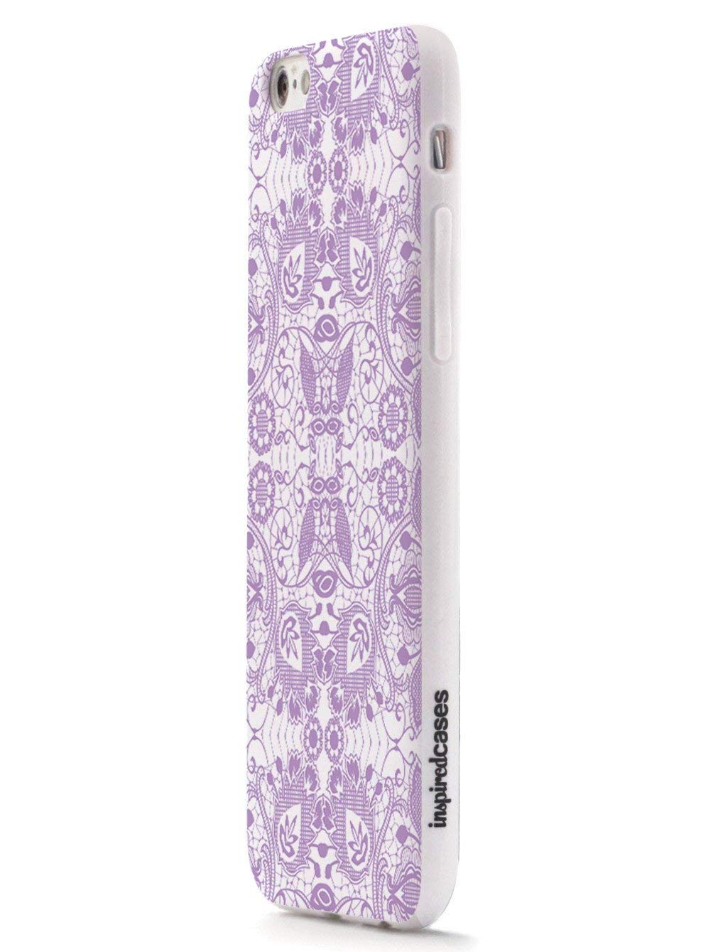 Inspired Cases - Premium 3D Textured Protective Phone Case Compatible with iPhone 8 Plus - Elegant Lace Pattern in Lavender - Shockproof & Anti-Scratch Cover for Everyday Use, Travel, and Work