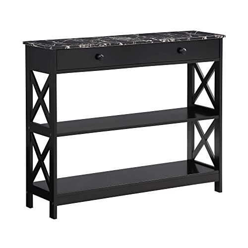 Black Faux Marble/Black