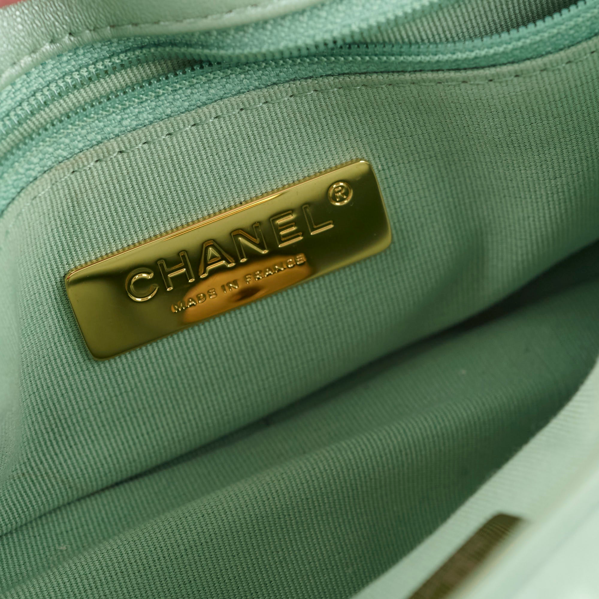 Chanel Small 19 Handbag Iridescent Green Leather Crossbody Bag with Microchip - Perfect for Evening Parties, Date Nights & Luxury Fashion Accessories