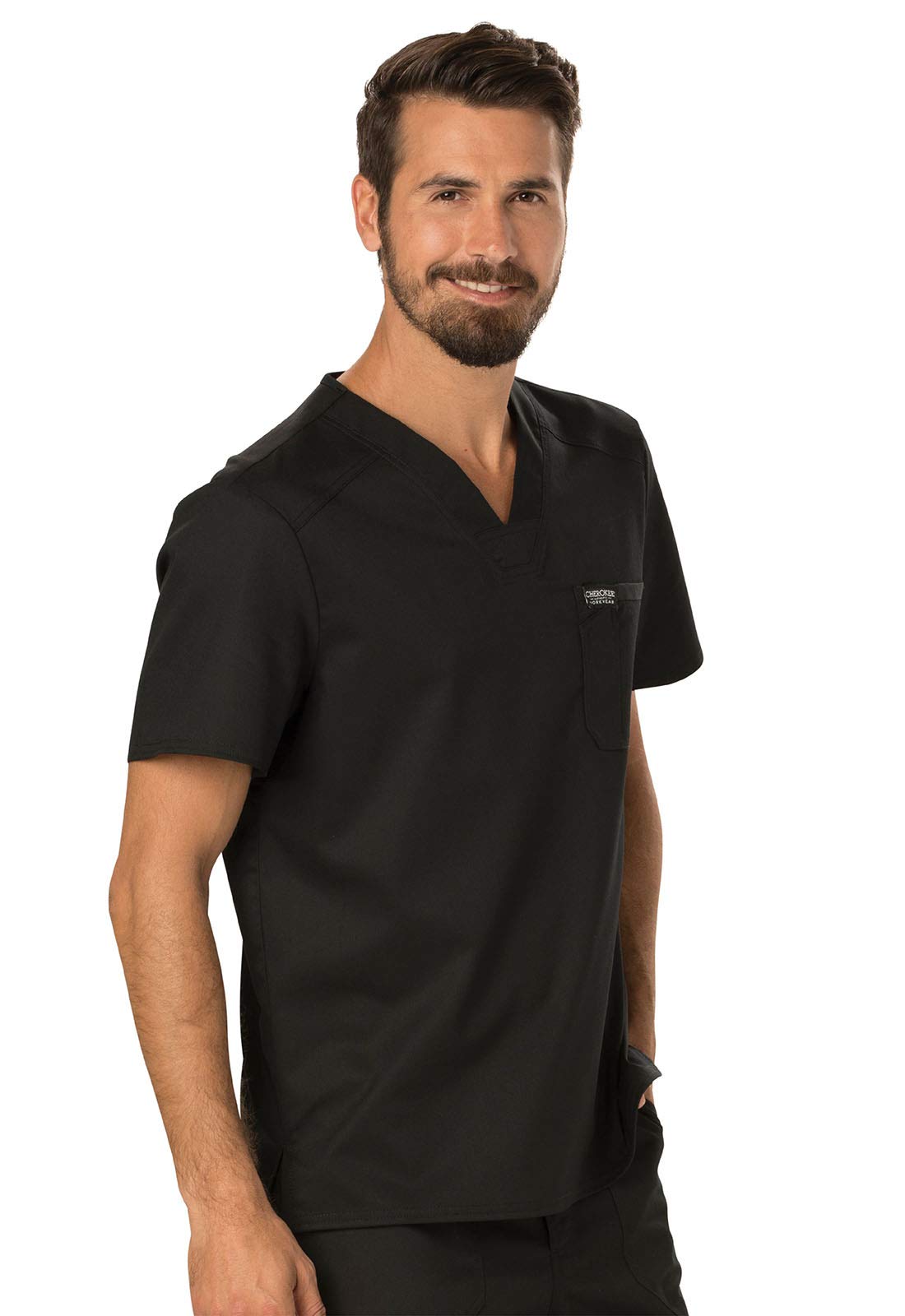Cherokee Men's Scrubs Top - Workwear Revolution Tuckable V-Neck WW690 - Comfortable Medical Uniform for Doctors & Nurses