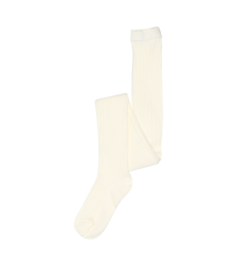Snow White Cotton Rib Tights by mp Denmark - Soft & Comfortable Women's Leggings for Everyday Wear, Yoga, and Casual Outfits