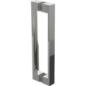 Zurich Square D Handle 250mm Long - Chrome Shower Screen Door Handle for Bathroom & Kitchen Cabinet - Durable & Stylish Hardware for Modern Homes