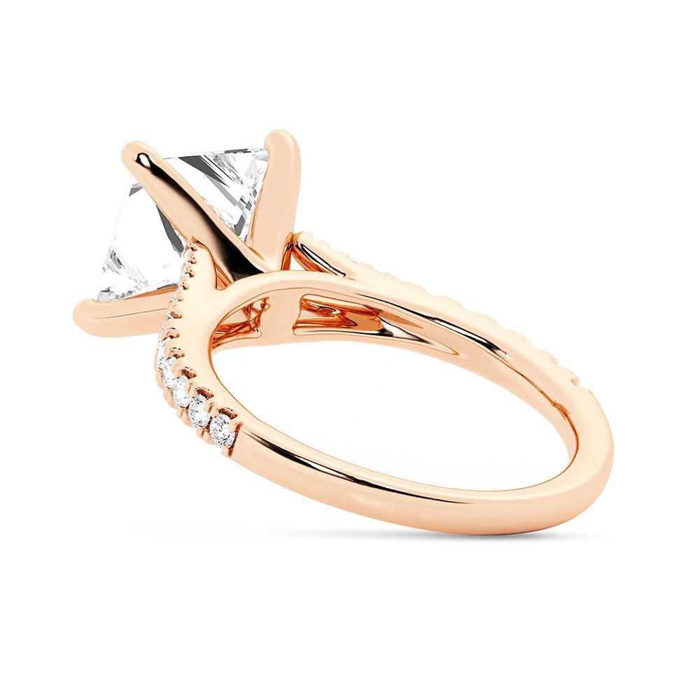 Princess Cut Split Shank Moissanite Engagement & Wedding Ring Set for Couples - Men's Matching Band - Perfect for Proposals, Anniversaries & Romantic Occasions