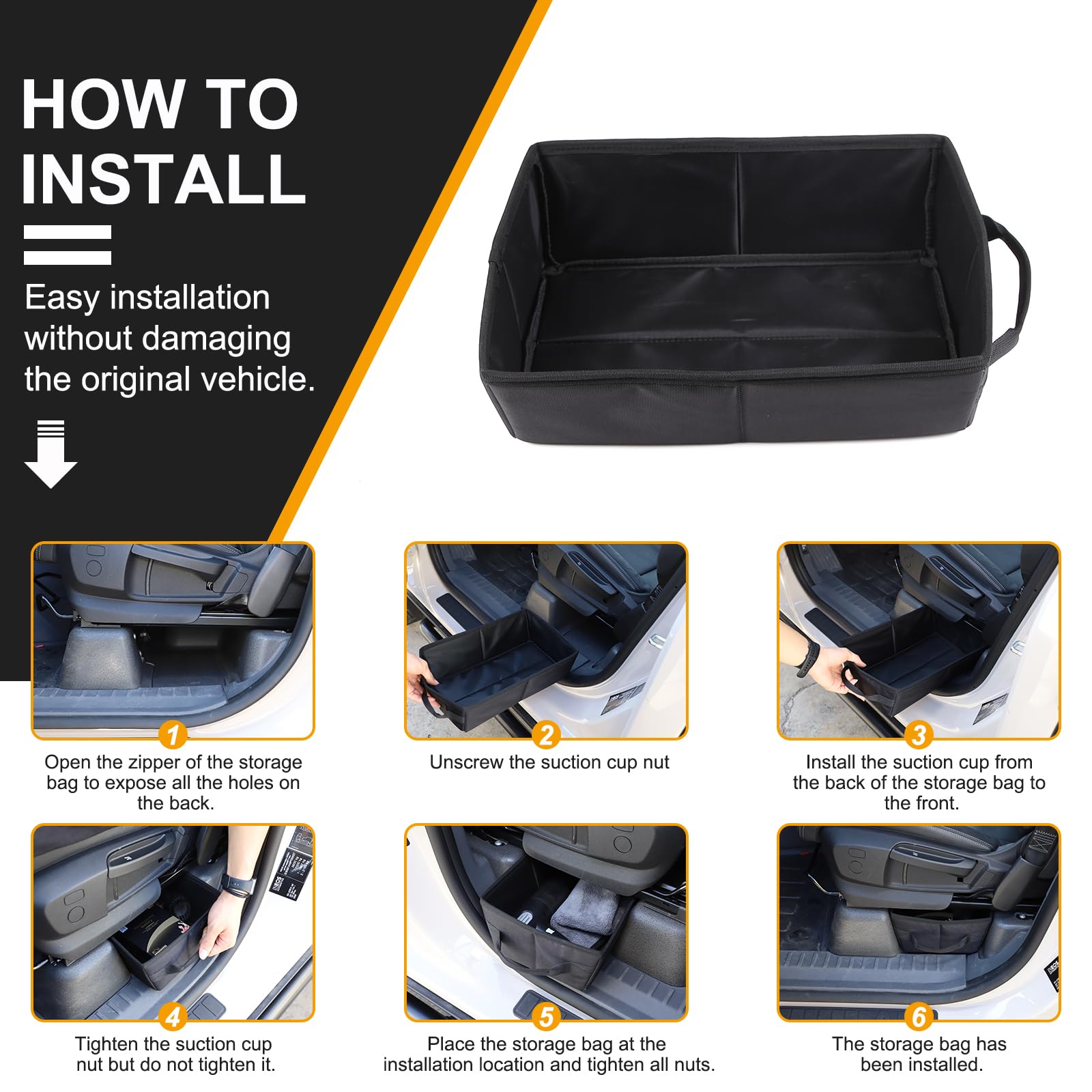 Car Under Seat Storage Box Tray - Hidden Organizer for Ineos Grenadier 2020-2024 | Oxford Cloth Tool Box with Handle | Perfect for Road Trips, Camping & Vehicle Organization (1PCS)