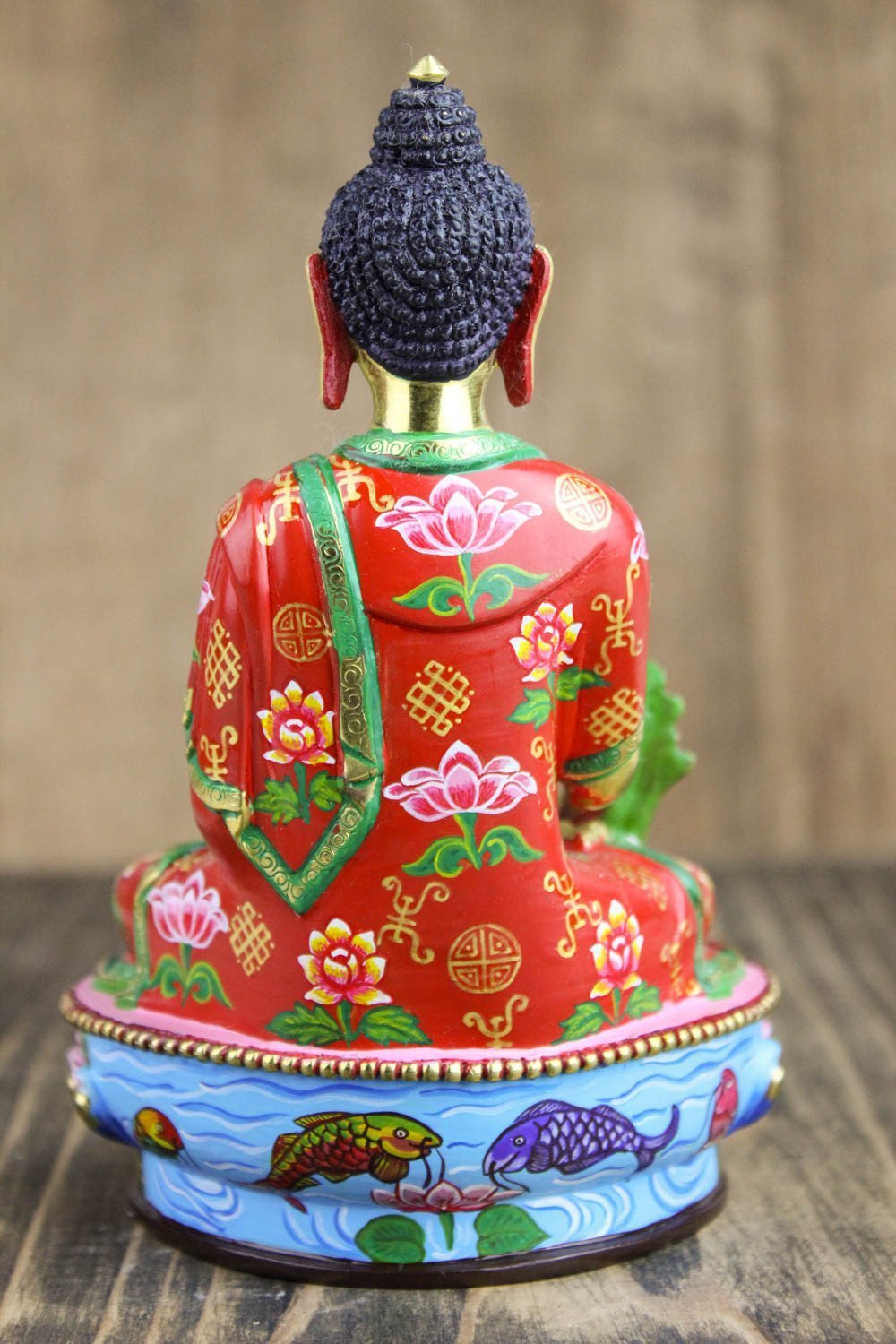 7 Inch Hand Painted Medicine Buddha Statue - Tibetan Buddhist Decor for Home Altar, Meditation Room & Spiritual Healing Space