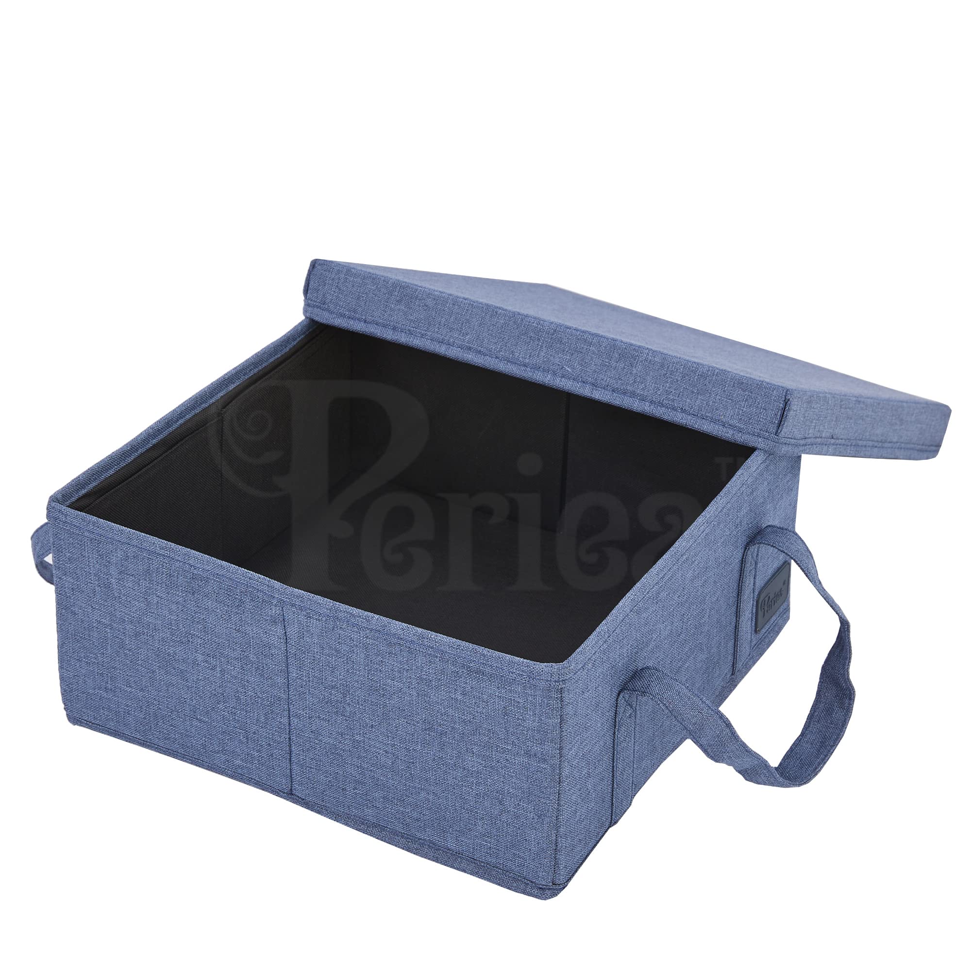 Periea 'Liv' Foldable Storage Bins with Lids - 4 Pack Organizing Cubes for Closet, Nursery, Office & Home (Blue) - Perfect for Toys, Books, Clothes & Household Items Organization