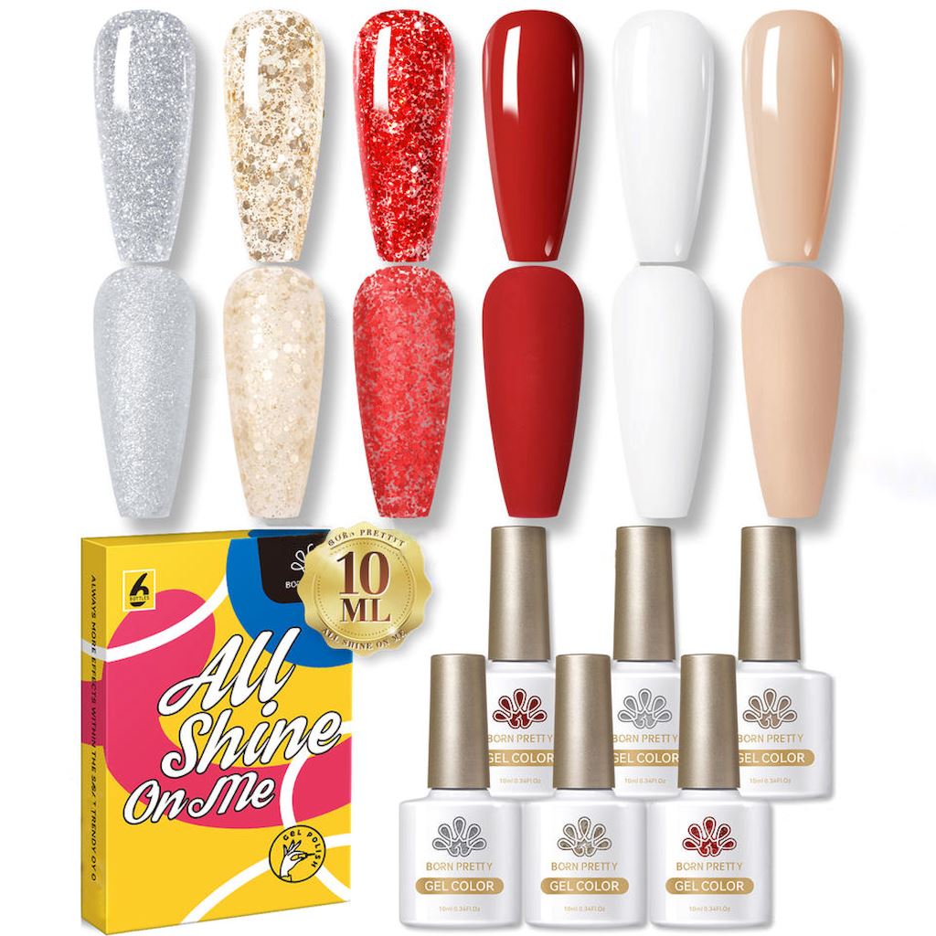 Snow Queen Gel Nail Polish Set - 6 Colors for Long-Lasting Manicures & Pedicures | Perfect for Home Nail Art, Salon Use & Gift Giving