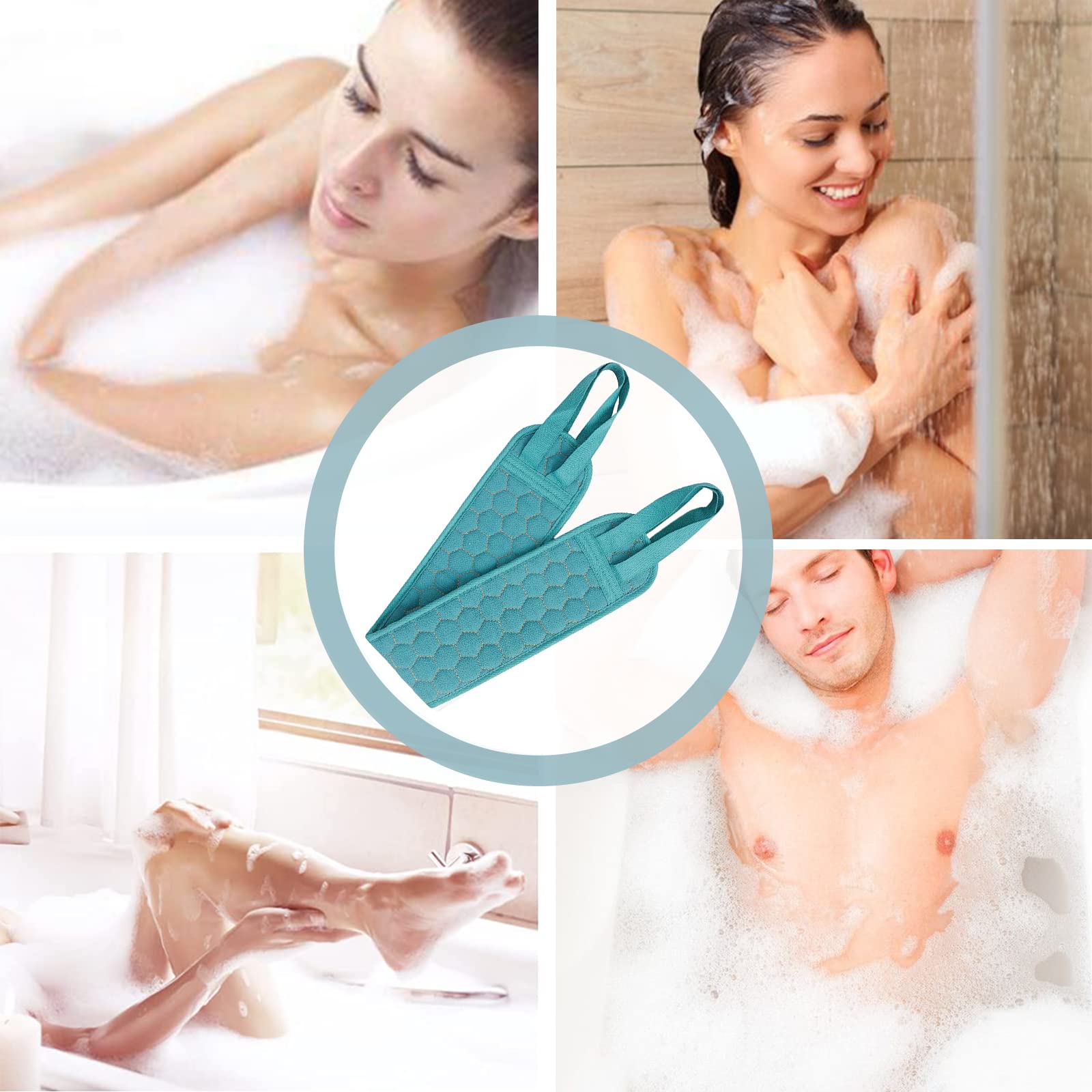 Nadia Exfoliating Bath Washcloth Set - Reusable Body Scrubber for Dry & Dead Skin Removal - Perfect for Back, Shoulders & Full Body Exfoliation - Ideal for Spa, Shower & Home Skincare Routine