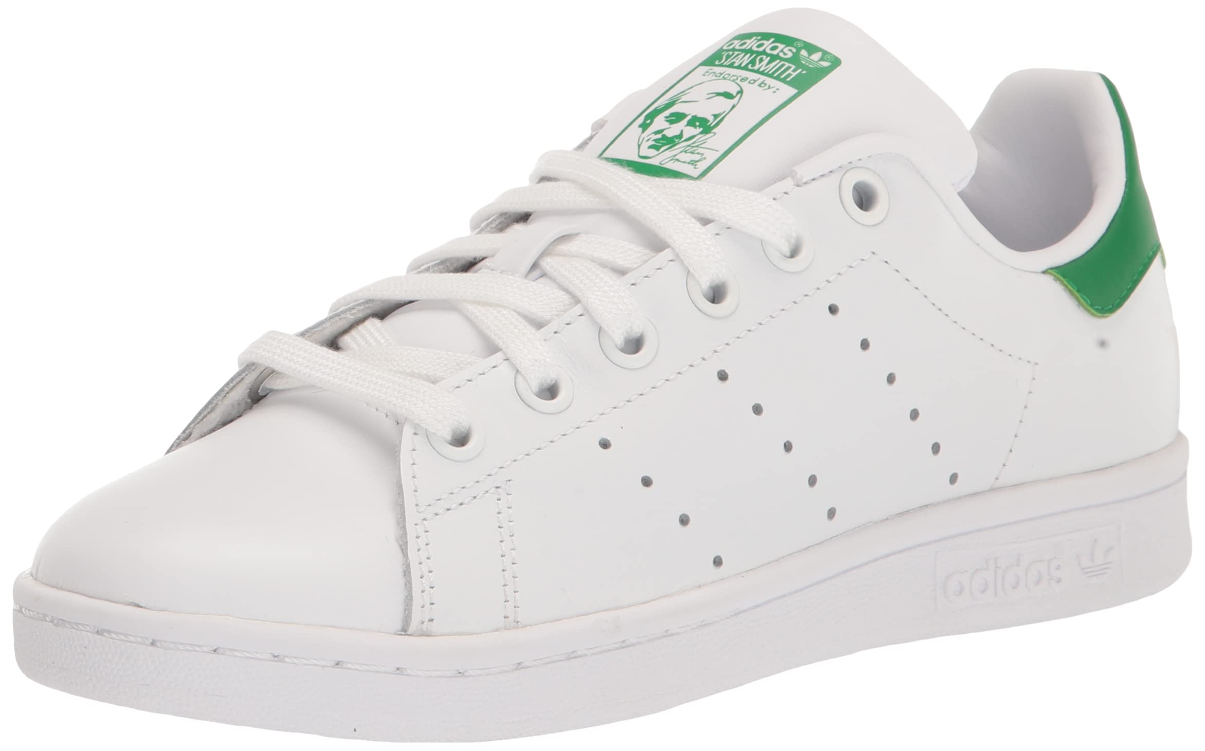 adidas Originals Men's Stan Smith Sneakers - Core White/Green, Size 9.5 US | Classic White Leather Tennis Shoes for Casual Wear & Street Style Fashion