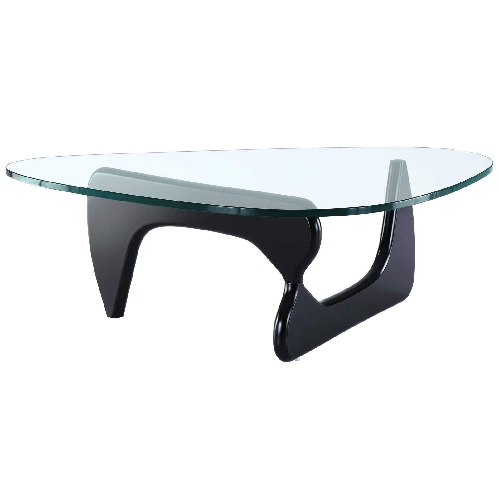 Premium Black Glass Top Triangle Coffee Table - Modern Living Room Centerpiece for Stylish Home Decor