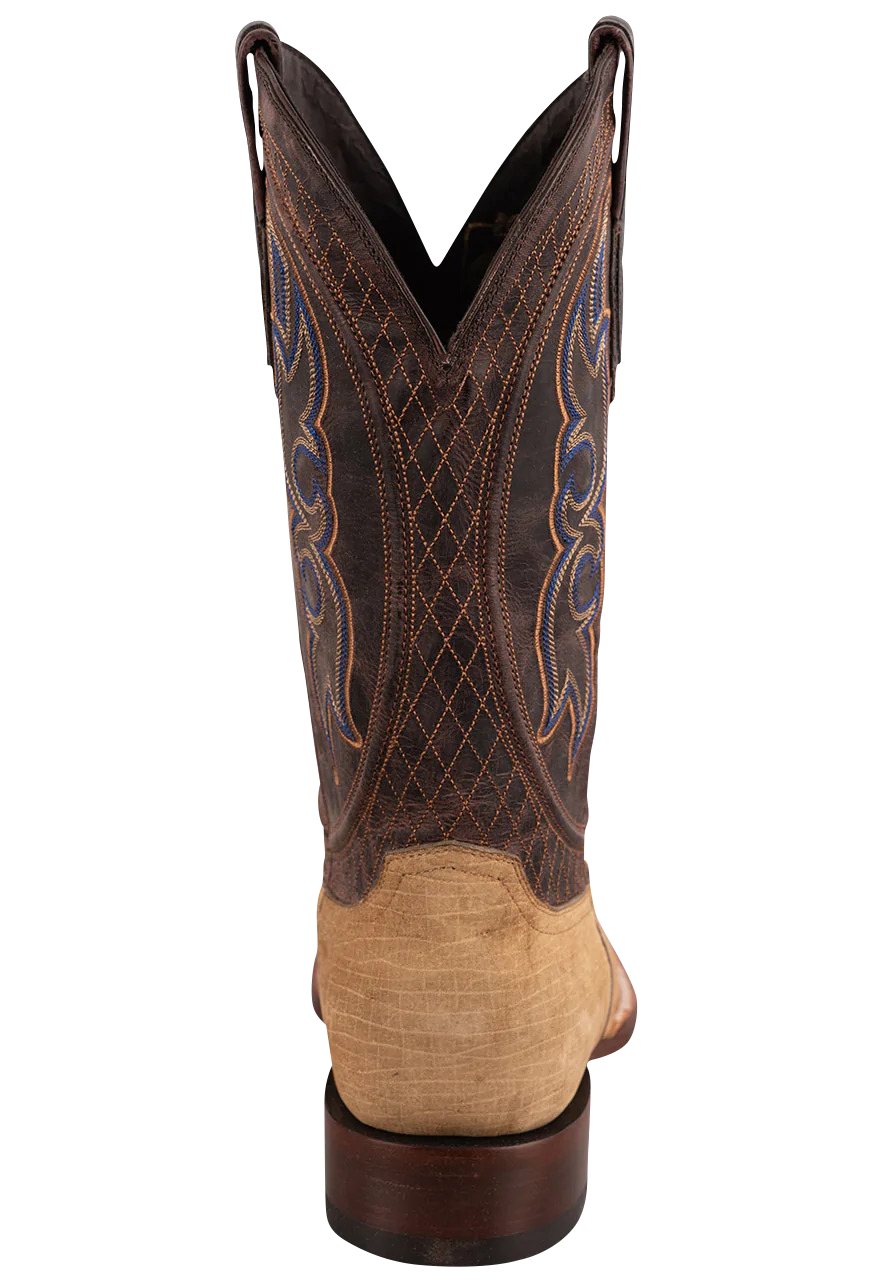Stetson Men's Genuine Leather Hippopotamus Cowboy Boots - Tan Brown Western Riding Boots for Men | Durable & Comfortable for Ranch Work, Rodeo, and Country Fashion