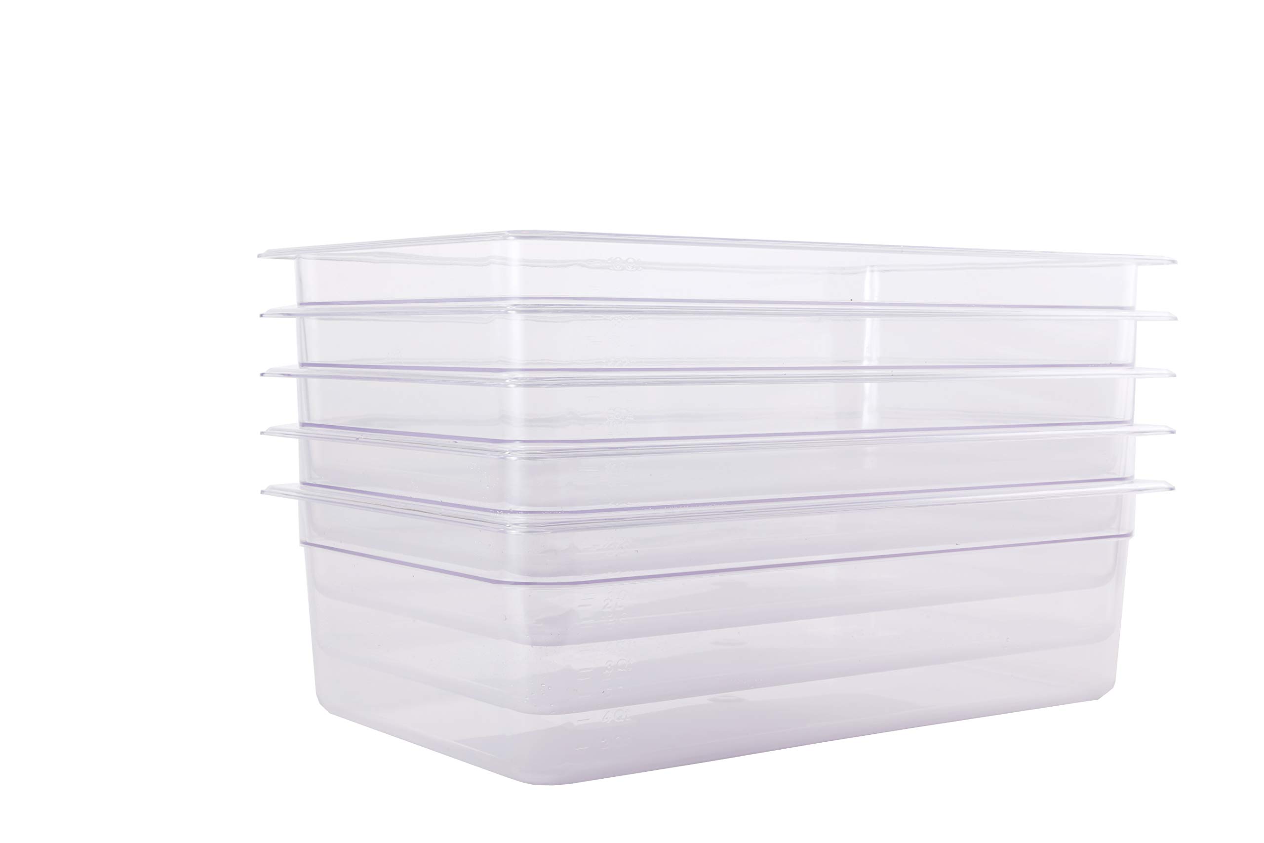 Commercial Grade 1/1 Full Size Polycarbonate Food Pans - 2.5