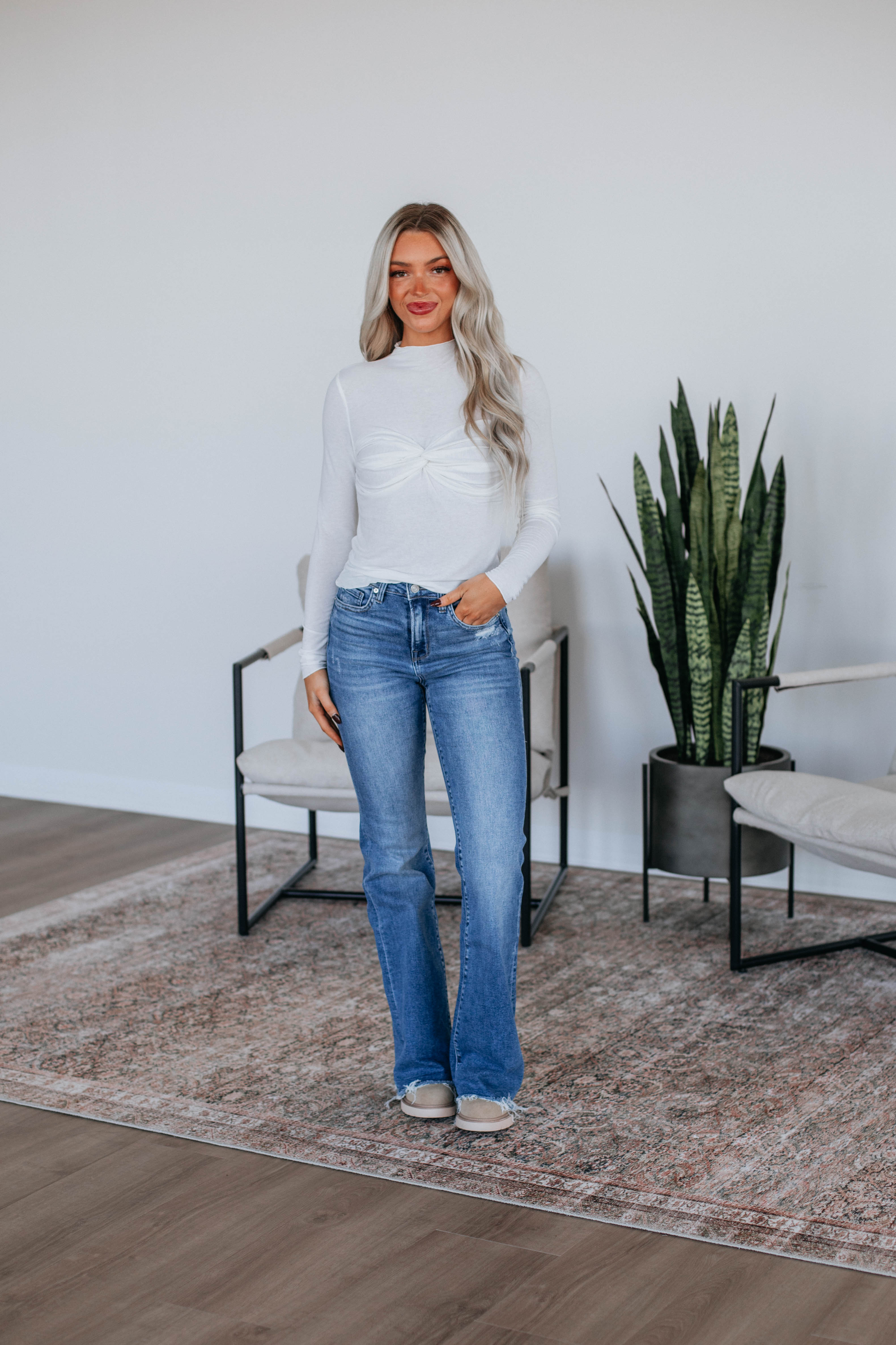 Don't Keep Me Waiting Top Ivory - Elegant Ivory Top for Women | Perfect for Casual Outings, Office Wear & Special Occasions