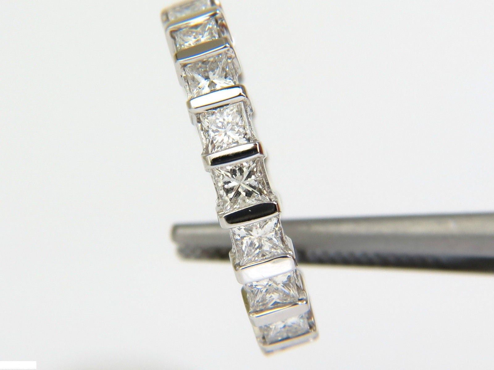 2.85CT Princess Cut Diamond Eternity Ring in 14KT Gold, H/VS Quality, Size 7.25, Channel Setting - Perfect for Anniversaries, Engagements & Special Occasions