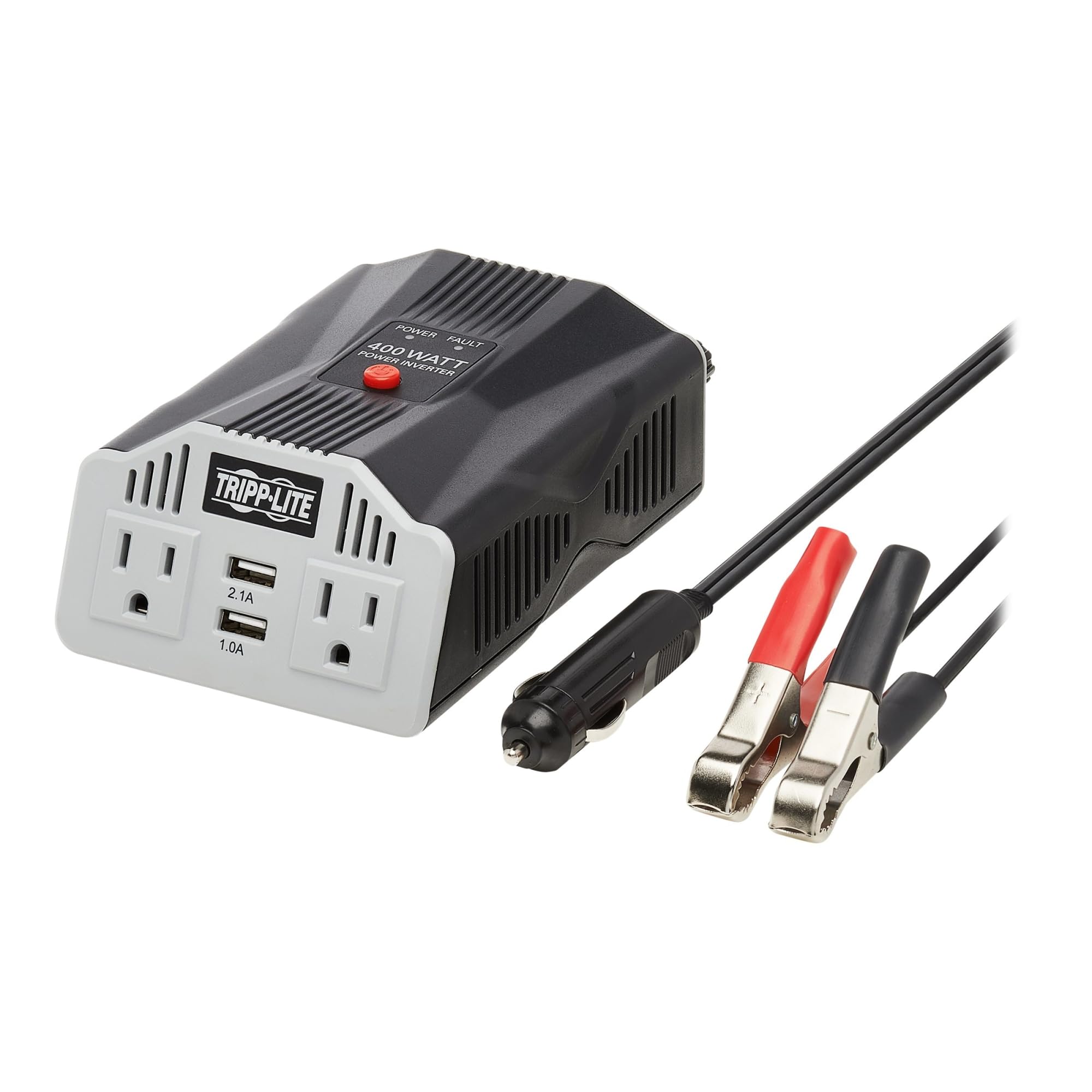 TRIPP LITE TRPPV400USB 400W Power Inverter with 2 AC Outlets & 2 USB Ports - Car, Truck, RV & Emergency Power Supply for Charging Phones, Laptops & Small Appliances