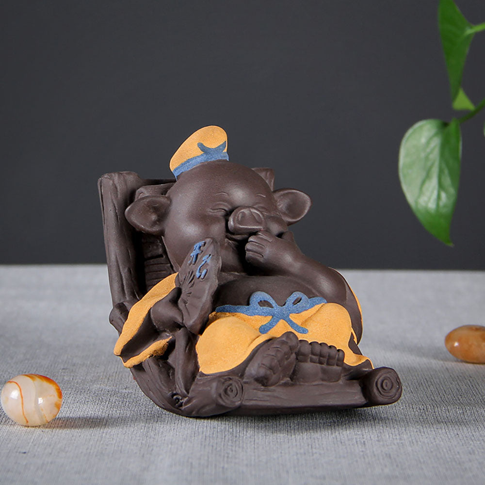 Premium Yixing Clay Zhu Bajie Pig Tea Pet - Handcrafted Chinese Teapot Companion for Tea Ceremony & Home Decor