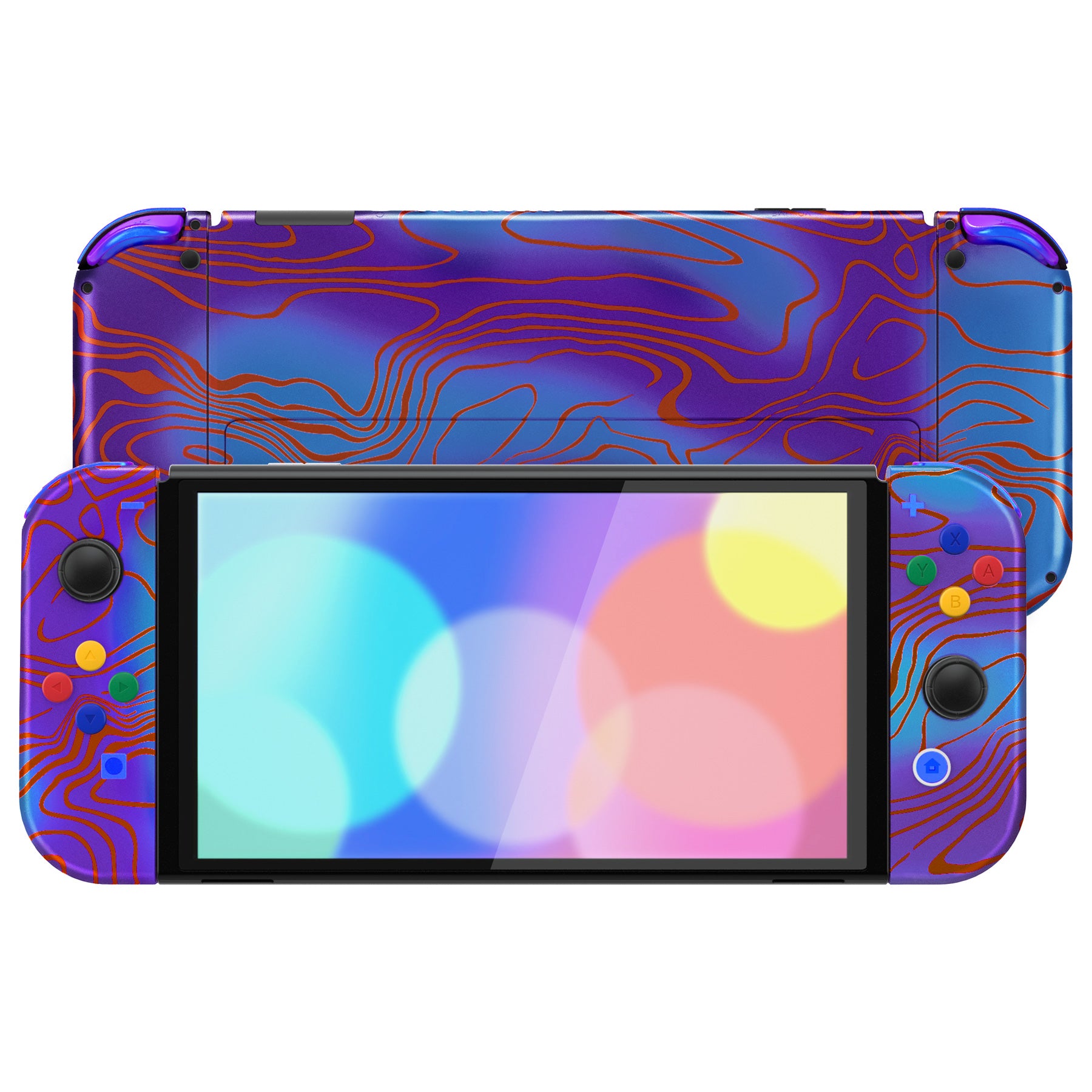 eXtremeRate Damascus Camo Full Shell Set for Nintendo Switch OLED - Replacement Back Plate, Kickstand & Joycon Controller Housing with Buttons Kit | Gaming Accessories for Enhanced Play Experience