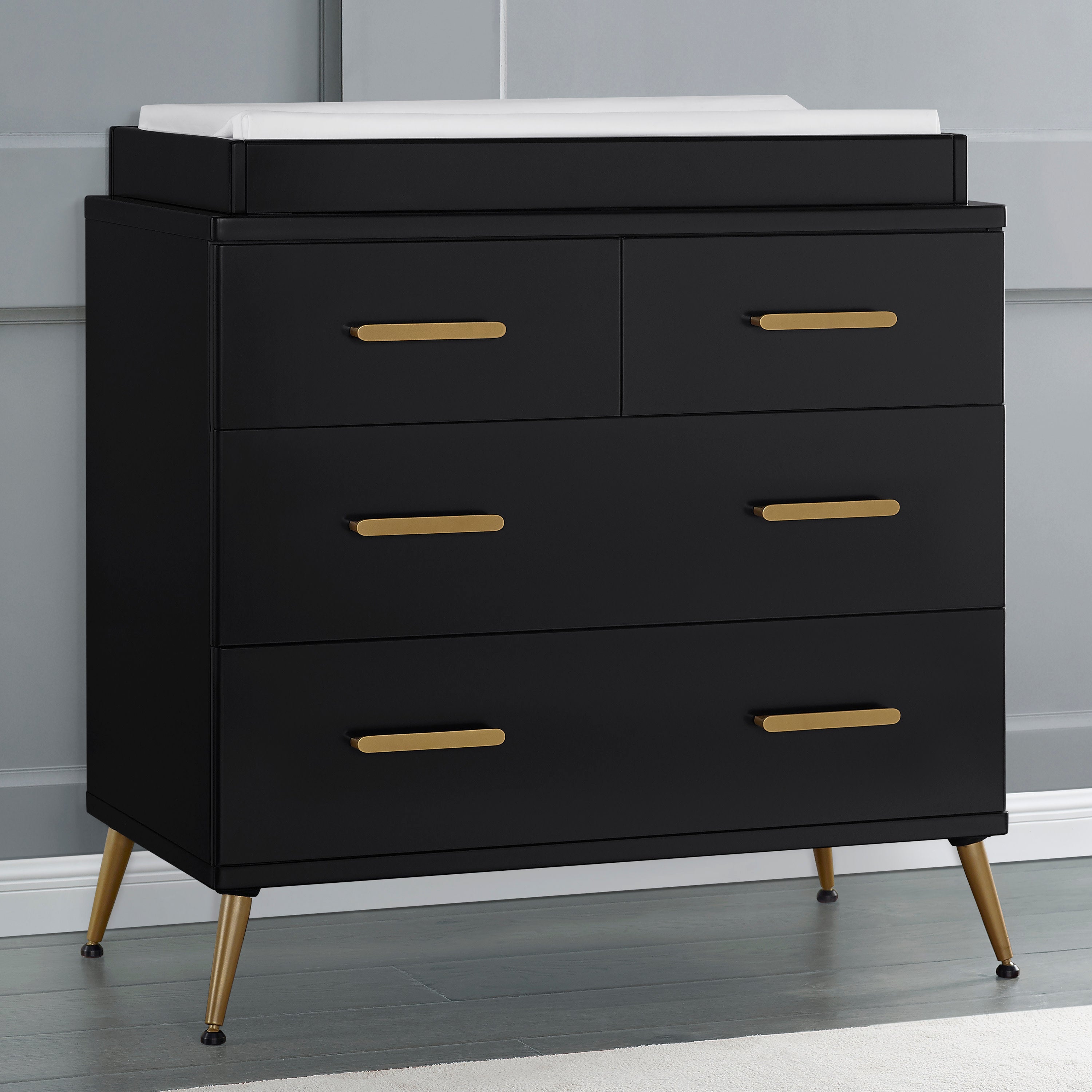 Sloane 4-Drawer Baby Dresser with Changing Table Top - Nursery Storage Solution for Diapers, Clothes & Essentials | Perfect for Newborns & Toddlers