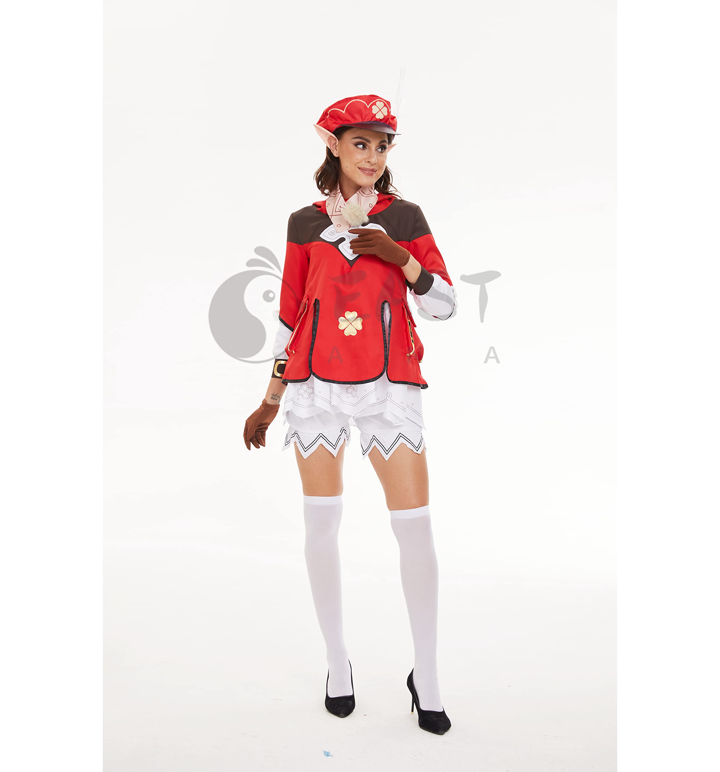 Klee Cosplay Costume & Paimon Insulated Lunch Bag Set - Genshin Impact Halloween Outfit & Tote Bag for Anime Conventions, Cosplay Events & School Lunch