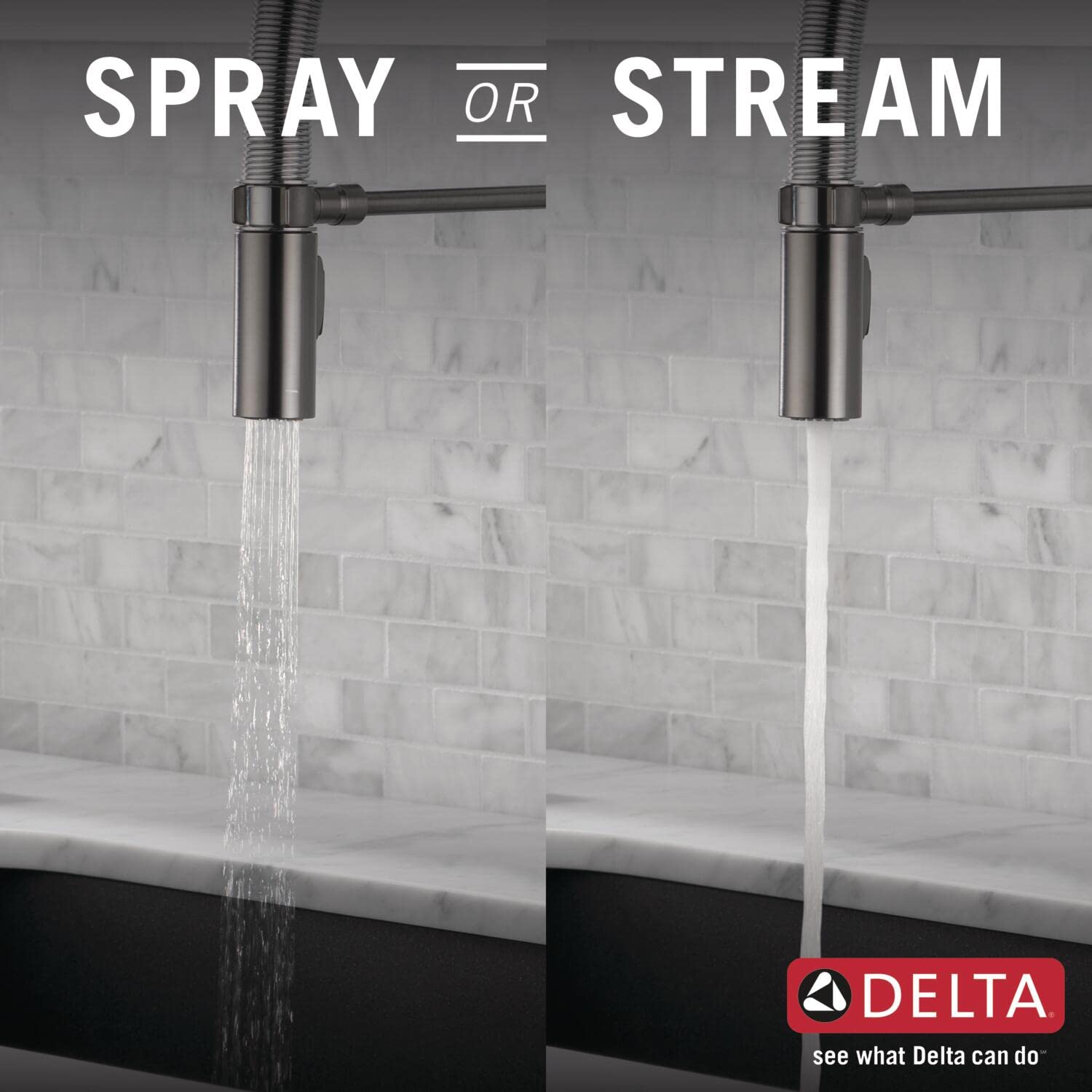 Delta Faucet Trinsic Pro VoiceIQ Smart Kitchen Sink Faucet - Black Stainless, Single-Handle Pull-Down Sprayer with Alexa & Google Assistant Voice Control | Perfect for Modern Smart Homes & Hands-Free Cooking