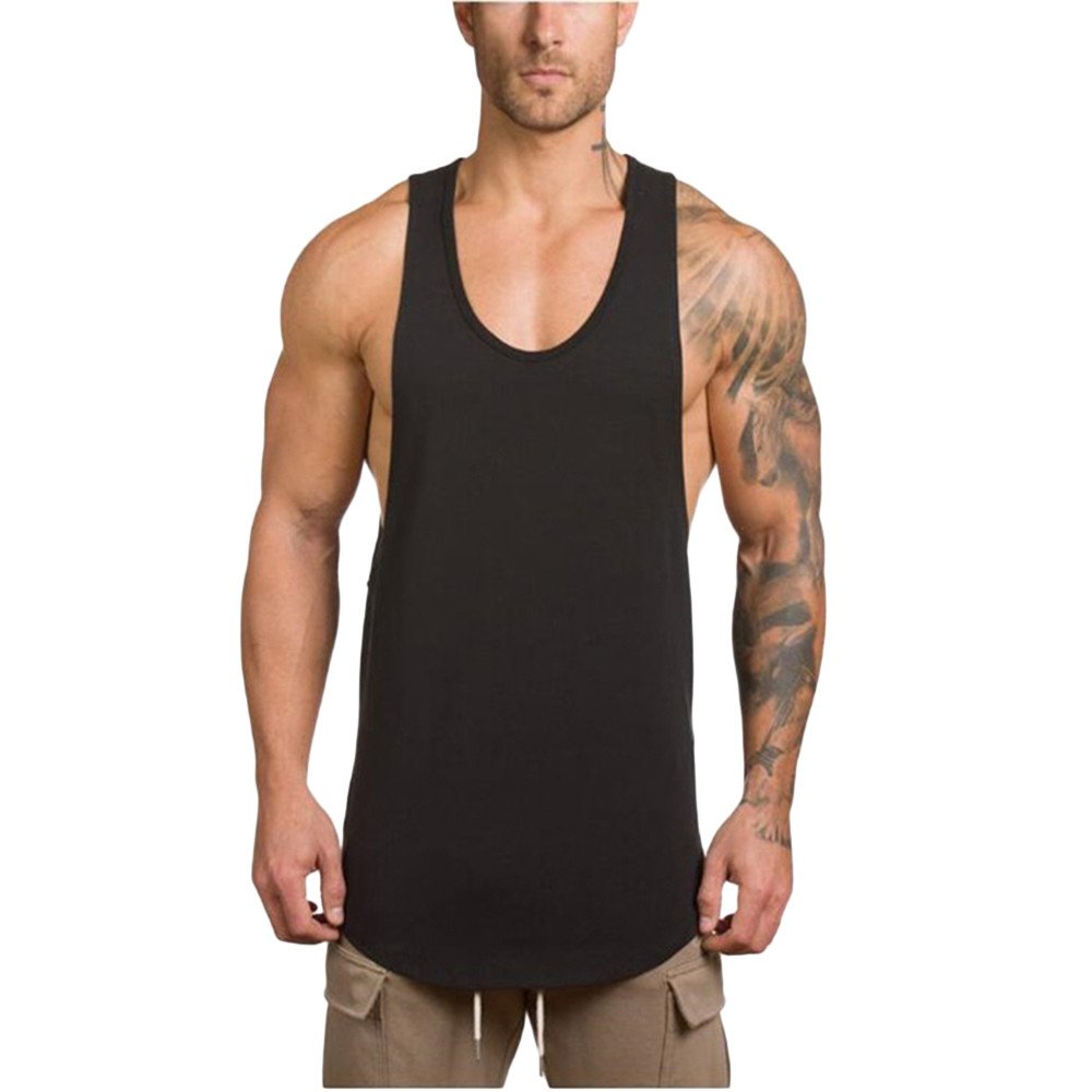 GOKKILRW Men's Muscle Cut Off Gym Tank Top - Workout Stringer Shirt for Bodybuilding, Fitness & Athletic Training - Sleeveless Muscle T-Shirt for Gym, Running & Summer Outdoor Activities