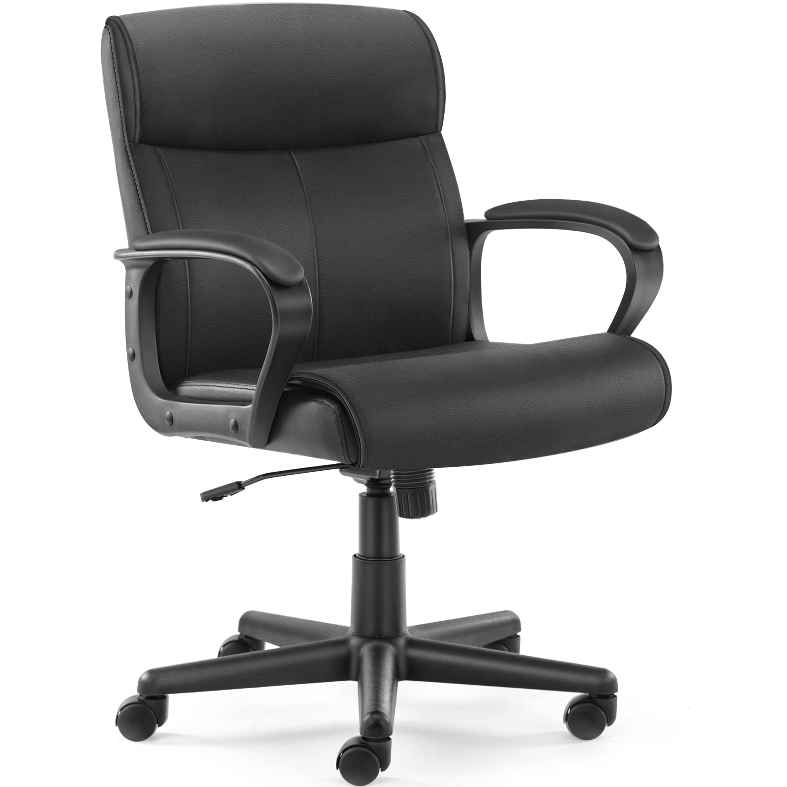 Ergonomic Executive Office Chair - Adjustable Height Low Back Computer Desk Chair with Lumbar Support & Swivel, PU Leather - Perfect for Home Office, Gaming & Workspace Comfort